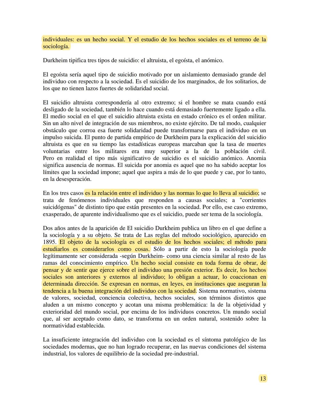 --- OCR Start ---
Juan Carlos Portantiero, "La Sociología Clásica: Durkheim y Weber -
Estudio Preliminar"
El orígen de la Sociología. Los Pa