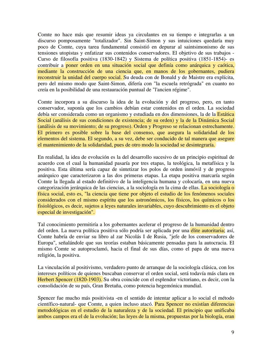 --- OCR Start ---
Juan Carlos Portantiero, "La Sociología Clásica: Durkheim y Weber -
Estudio Preliminar"
El orígen de la Sociología. Los Pa