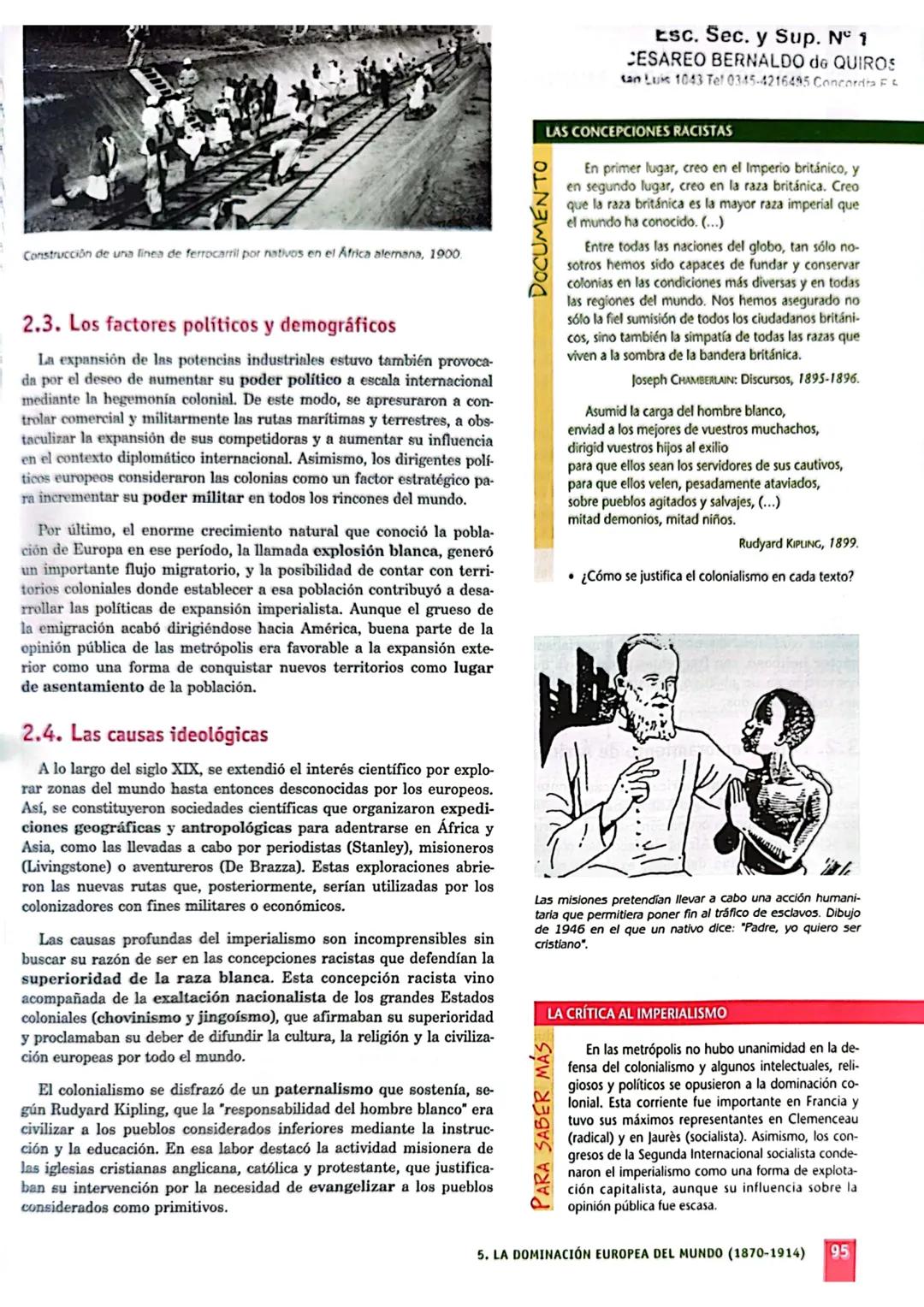5
1. La Segunda Revolución
Industrial
2. Las causas del imperialismo
3. El reparto del mundo
4. Las nuevas potencias
imperialistas
5. La or