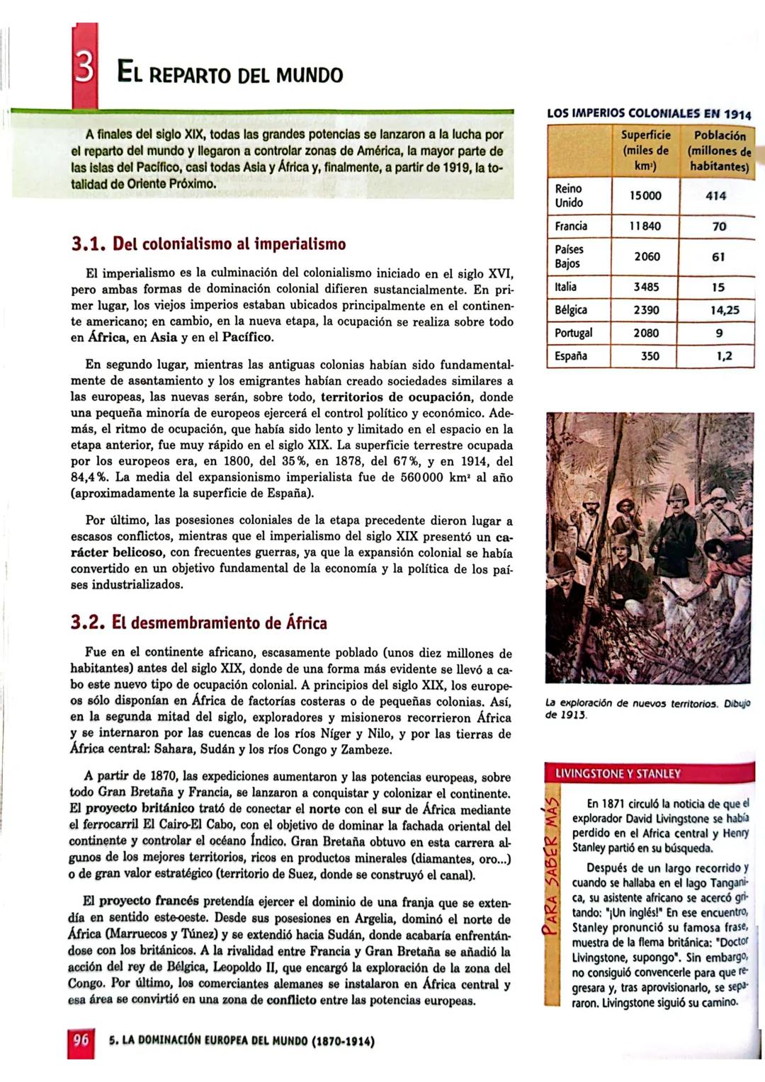 5
1. La Segunda Revolución
Industrial
2. Las causas del imperialismo
3. El reparto del mundo
4. Las nuevas potencias
imperialistas
5. La or
