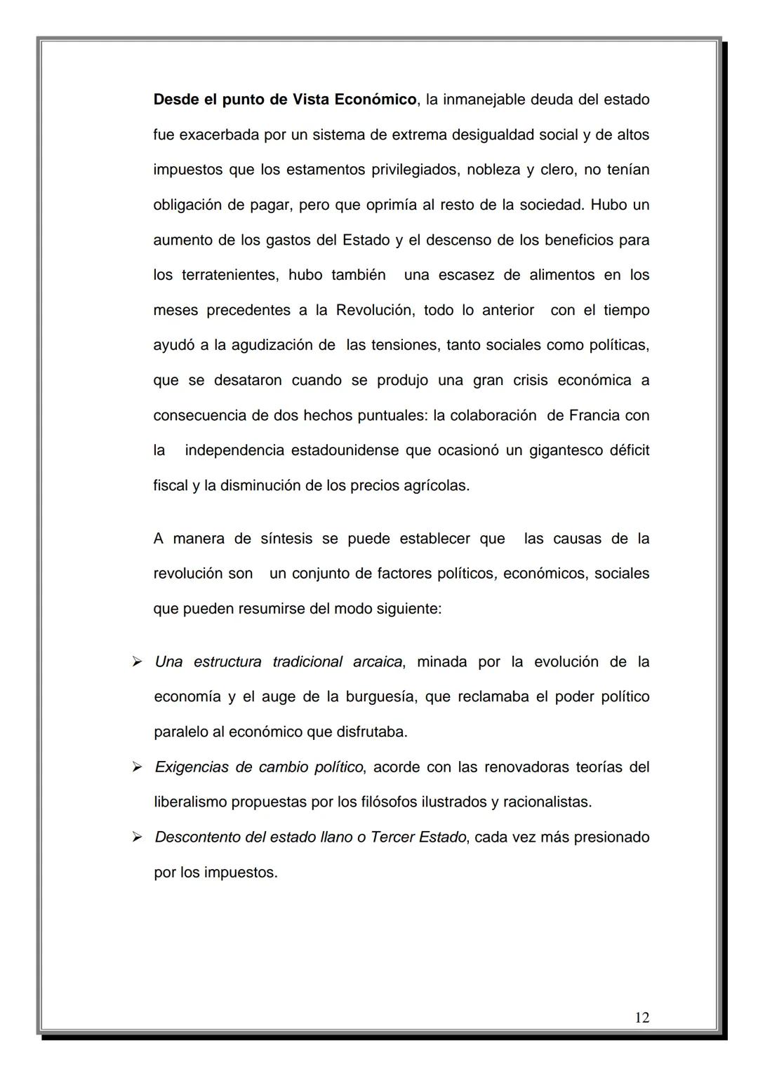 # INDICE
Tema | Página
---|---
Introducción | 4
CAPITULO UNO
Reseña Histórica de la Revolución Francesa
1.1 Antecedentes | 07
1.2 Causas d