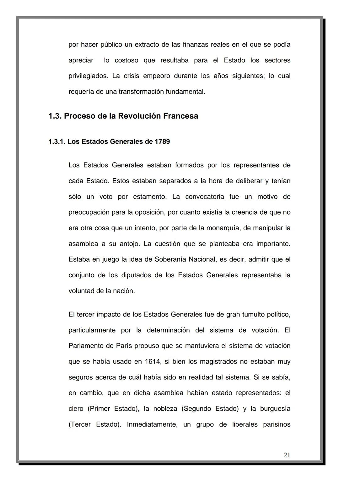 # INDICE
Tema | Página
---|---
Introducción | 4
CAPITULO UNO
Reseña Histórica de la Revolución Francesa
1.1 Antecedentes | 07
1.2 Causas d