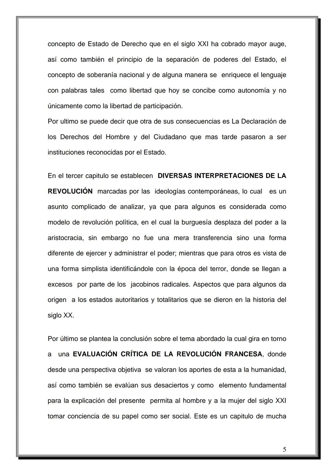 # INDICE
Tema | Página
---|---
Introducción | 4
CAPITULO UNO
Reseña Histórica de la Revolución Francesa
1.1 Antecedentes | 07
1.2 Causas d