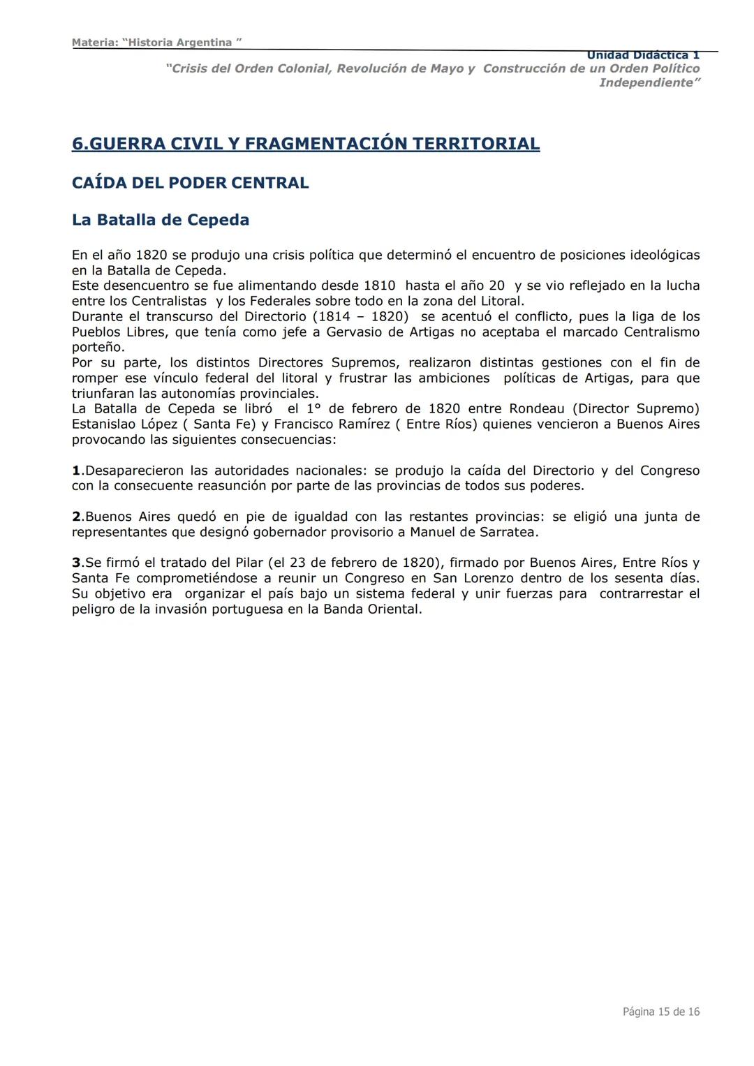 # Curso de Apoyo para el Ingreso a los
Institutos de Formación del Ejército
Argentino
# Materia:
"Historia Argentina"
# Unidad Didáctica 1