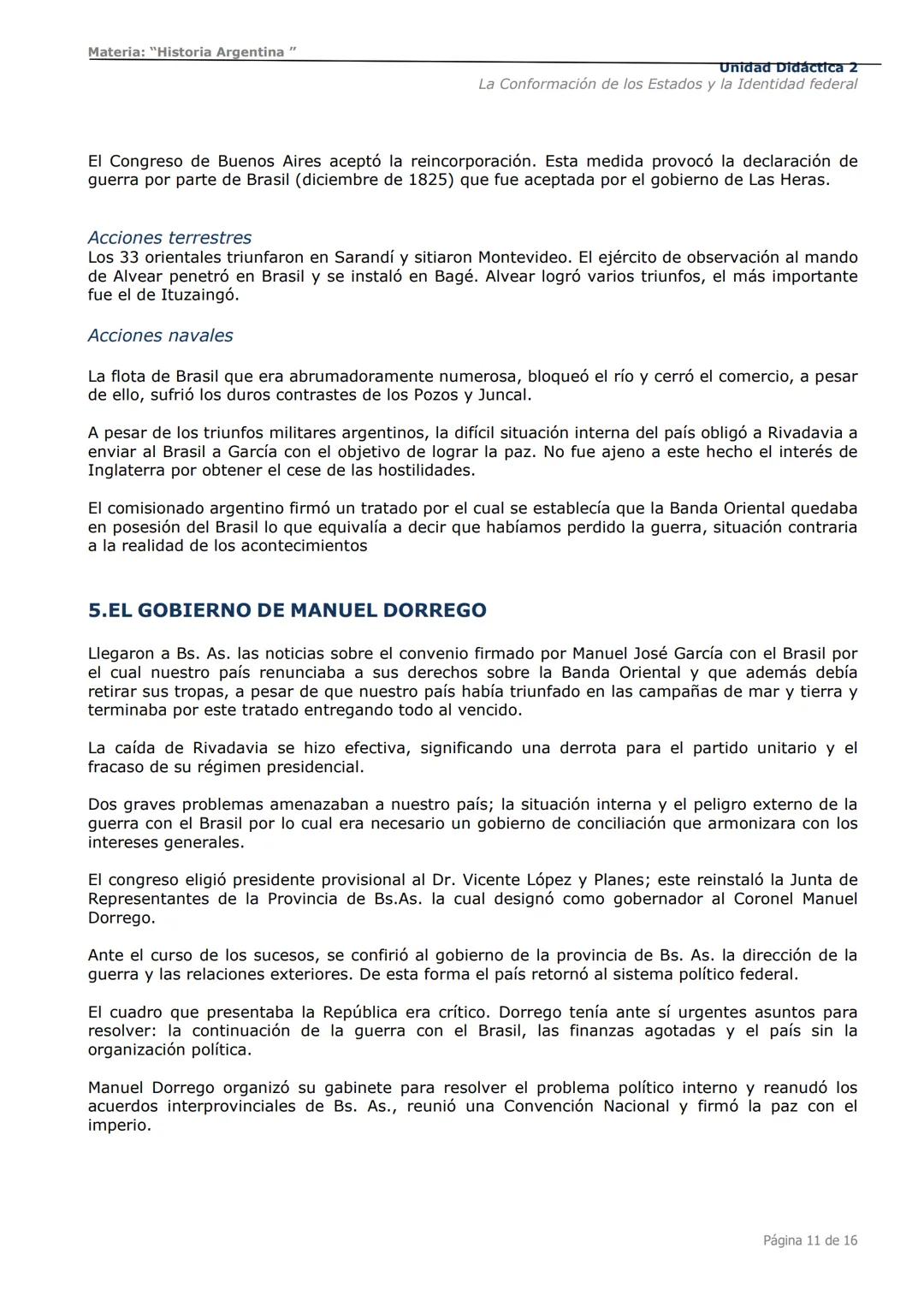 # Curso de Apoyo para el Ingreso a los
Institutos de Formación del Ejército
Argentino
# Materia:
"Historia Argentina"
# Unidad Didáctica 1