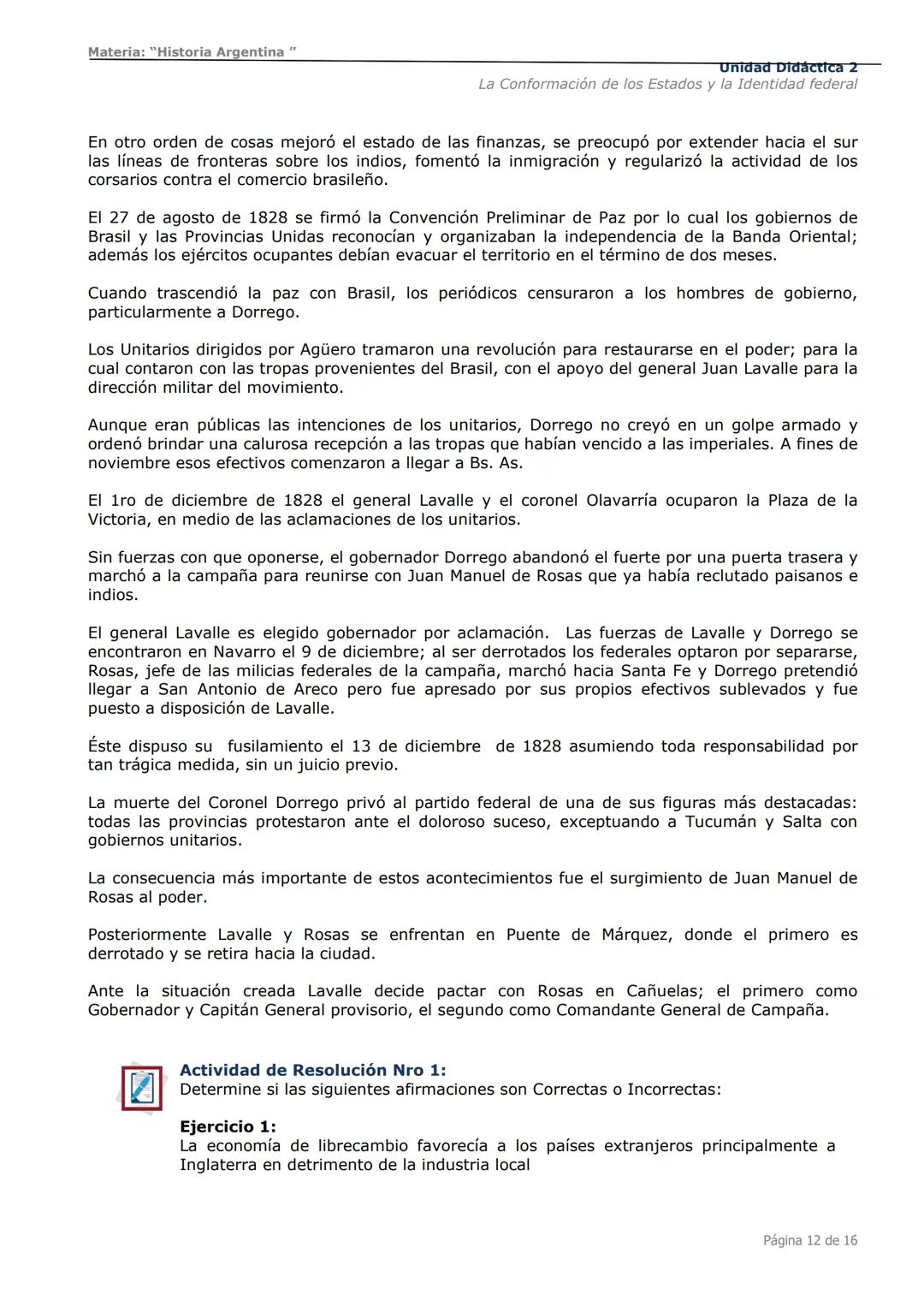 # Curso de Apoyo para el Ingreso a los
Institutos de Formación del Ejército
Argentino
# Materia:
"Historia Argentina"
# Unidad Didáctica 1