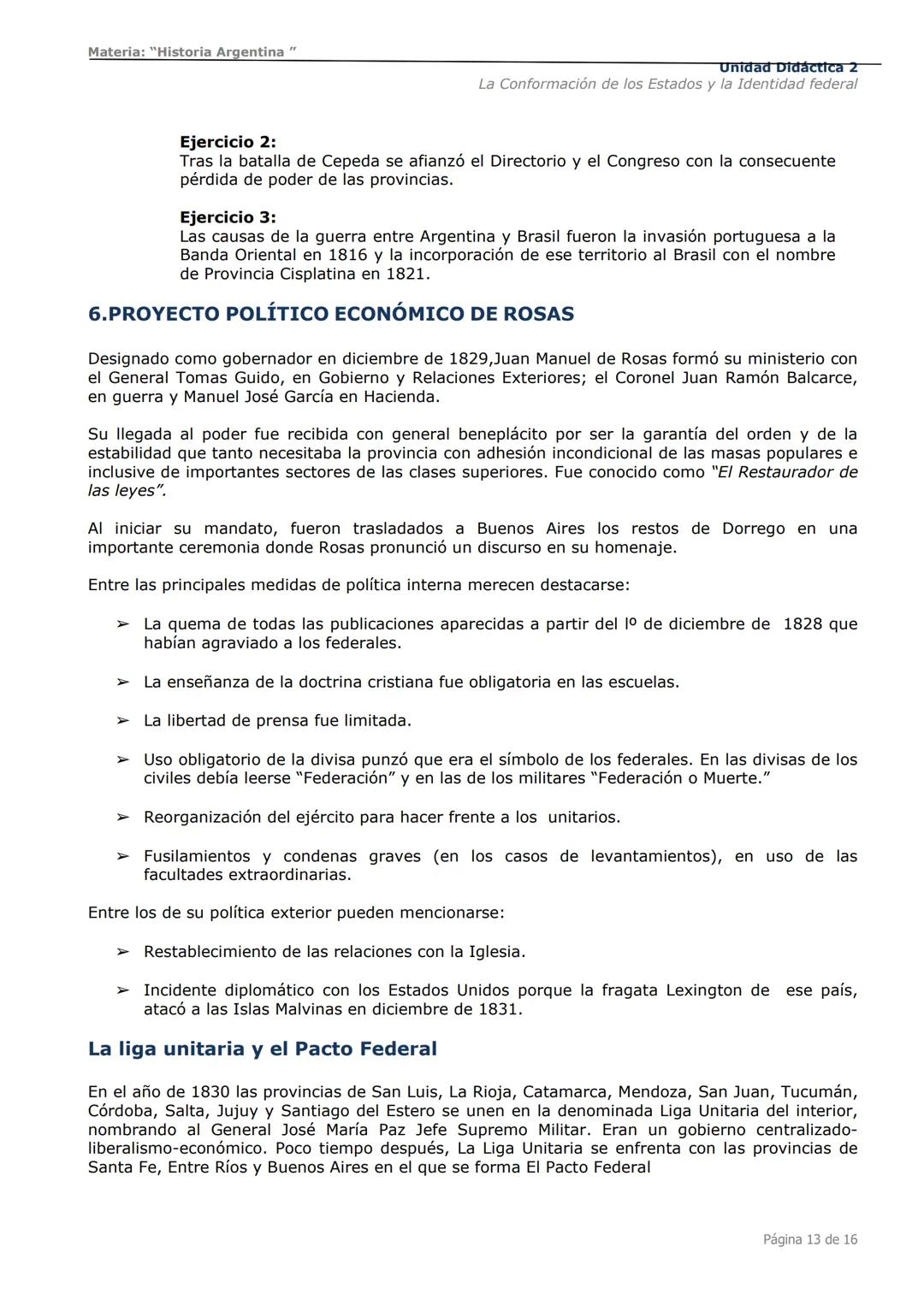 # Curso de Apoyo para el Ingreso a los
Institutos de Formación del Ejército
Argentino
# Materia:
"Historia Argentina"
# Unidad Didáctica 1