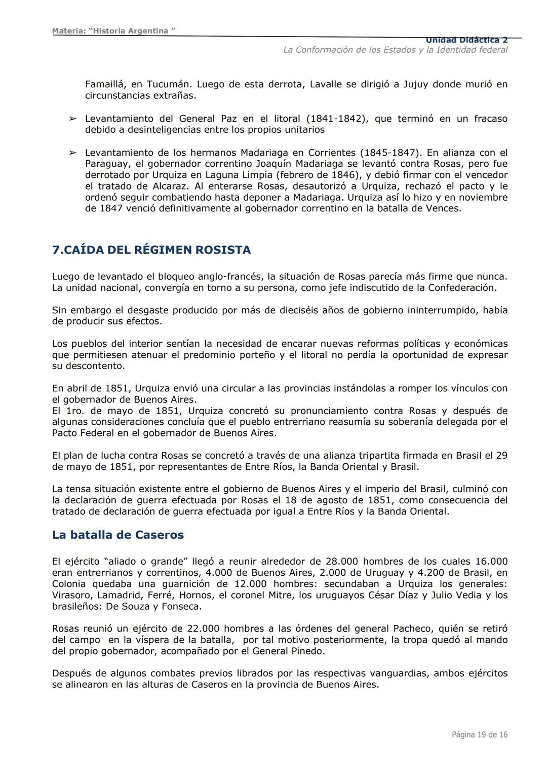 # Curso de Apoyo para el Ingreso a los
Institutos de Formación del Ejército
Argentino
# Materia:
"Historia Argentina"
# Unidad Didáctica 1