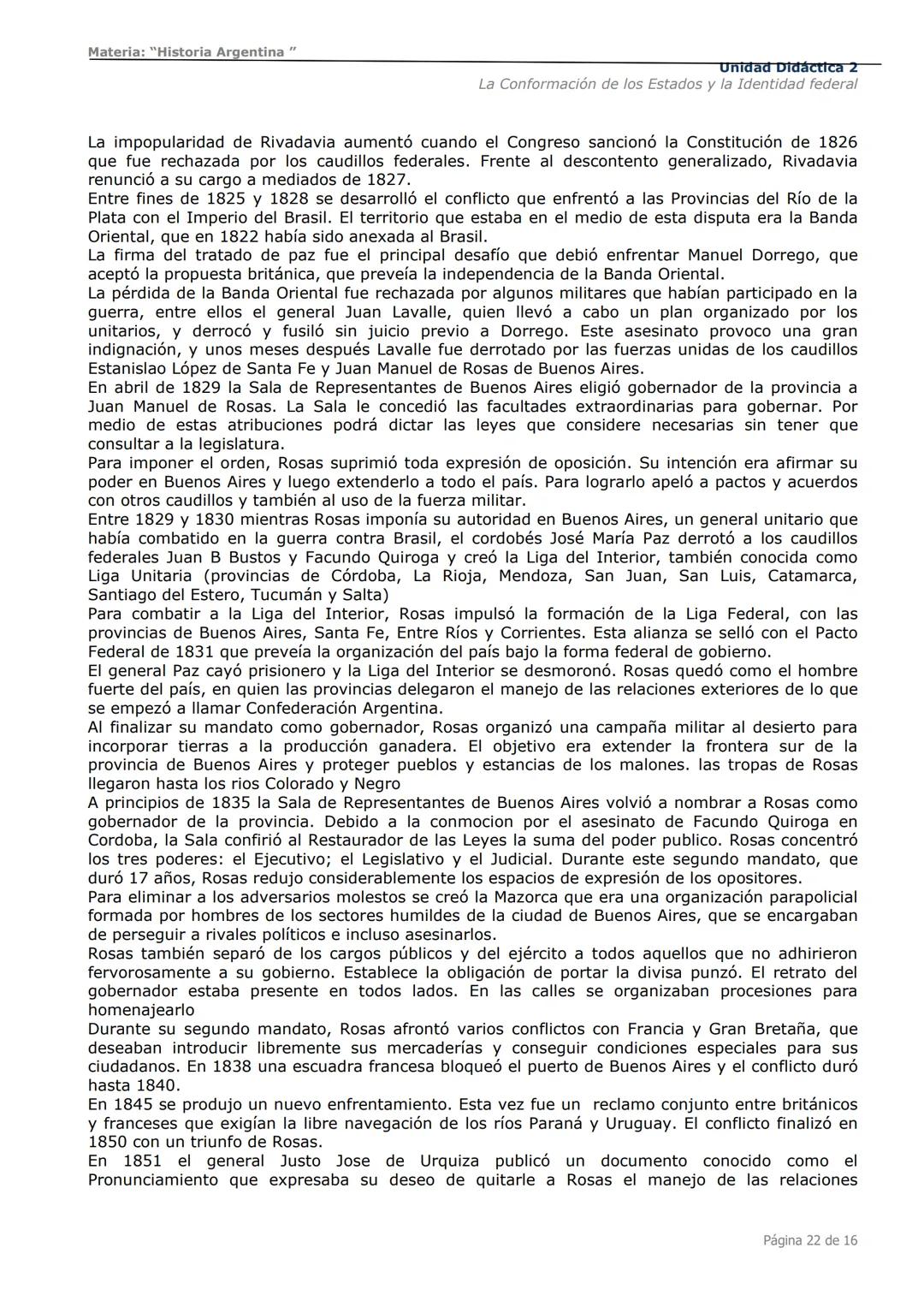 # Curso de Apoyo para el Ingreso a los
Institutos de Formación del Ejército
Argentino
# Materia:
"Historia Argentina"
# Unidad Didáctica 1