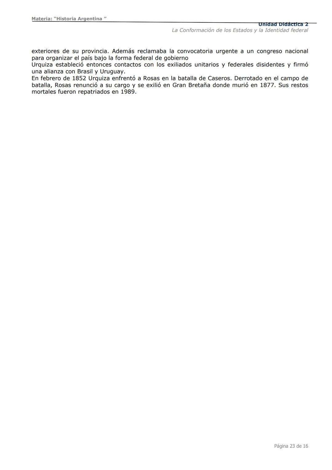 # Curso de Apoyo para el Ingreso a los
Institutos de Formación del Ejército
Argentino
# Materia:
"Historia Argentina"
# Unidad Didáctica 1