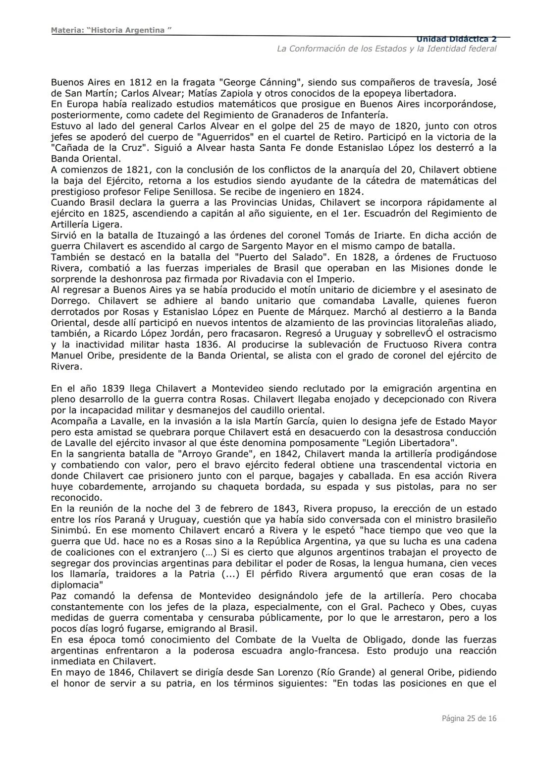 # Curso de Apoyo para el Ingreso a los
Institutos de Formación del Ejército
Argentino
# Materia:
"Historia Argentina"
# Unidad Didáctica 1