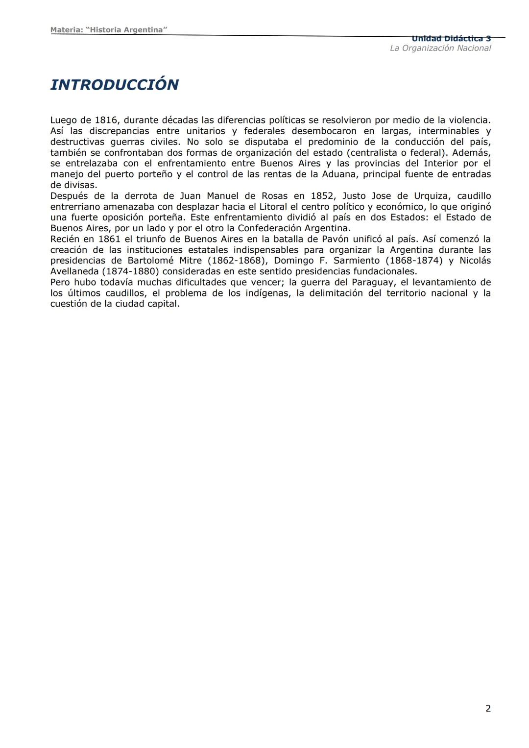 # Curso de Apoyo para el Ingreso a los
Institutos de Formación del Ejército
Argentino
# Materia:
"Historia Argentina"
# Unidad Didáctica 1