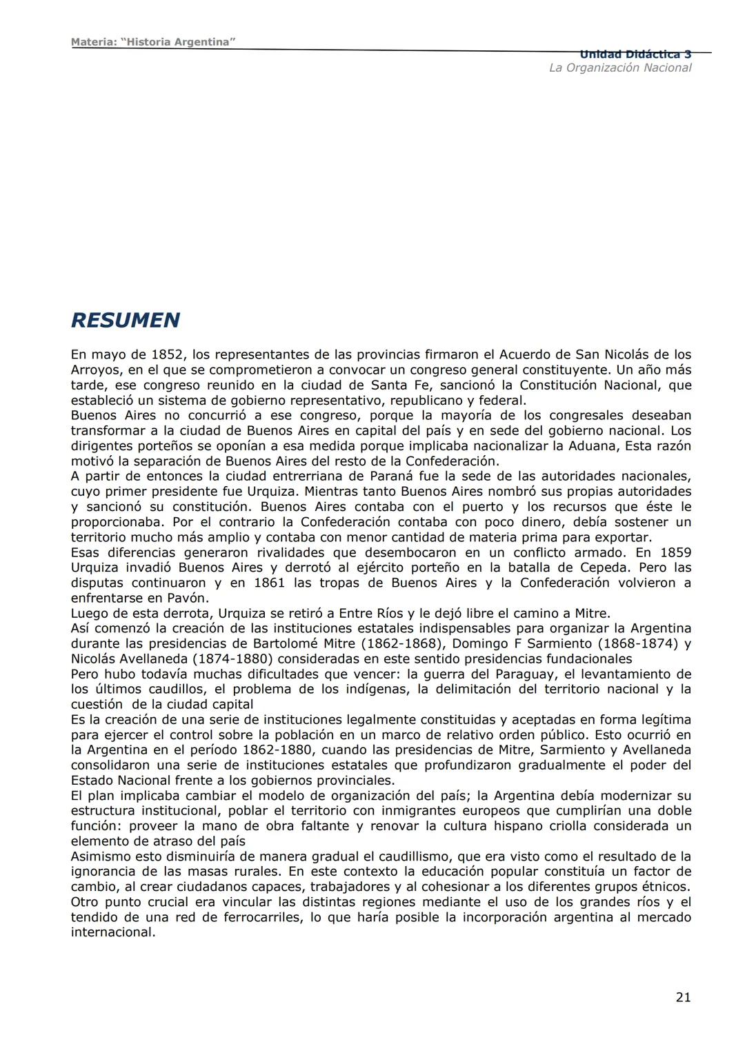 # Curso de Apoyo para el Ingreso a los
Institutos de Formación del Ejército
Argentino
# Materia:
"Historia Argentina"
# Unidad Didáctica 1