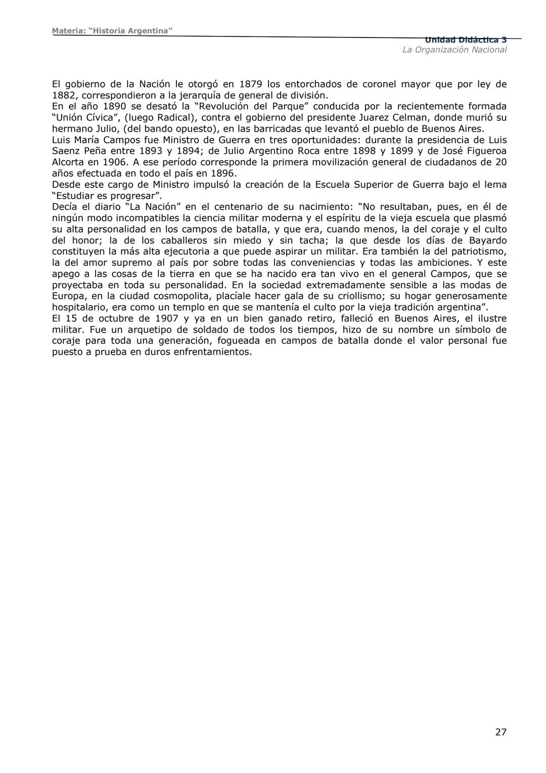 # Curso de Apoyo para el Ingreso a los
Institutos de Formación del Ejército
Argentino
# Materia:
"Historia Argentina"
# Unidad Didáctica 1