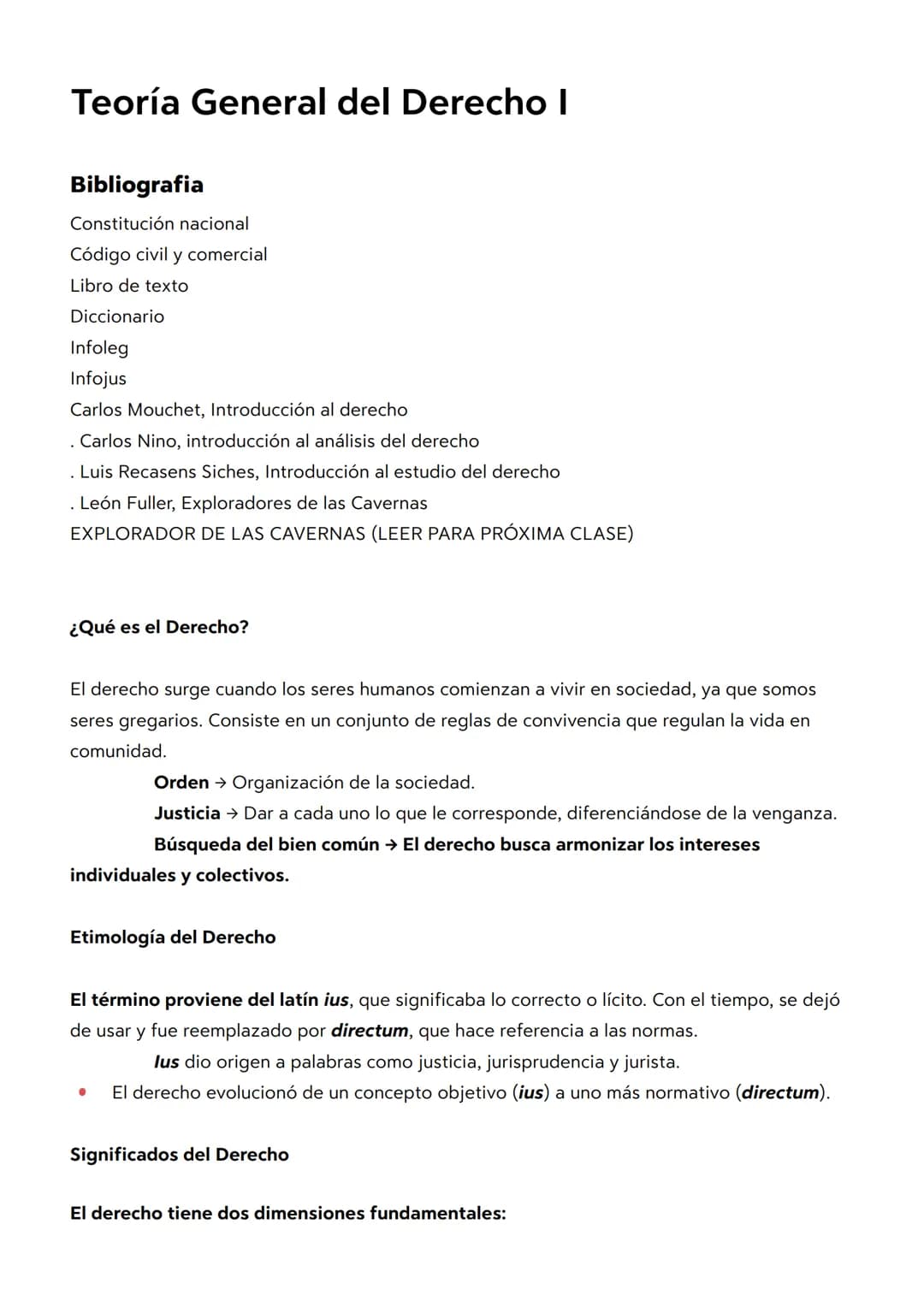 # Teoría General del Derecho I
Bibliografia
Constitución nacional
Código civil y comercial
Libro de texto
Diccionario
Infoleg
Infojus