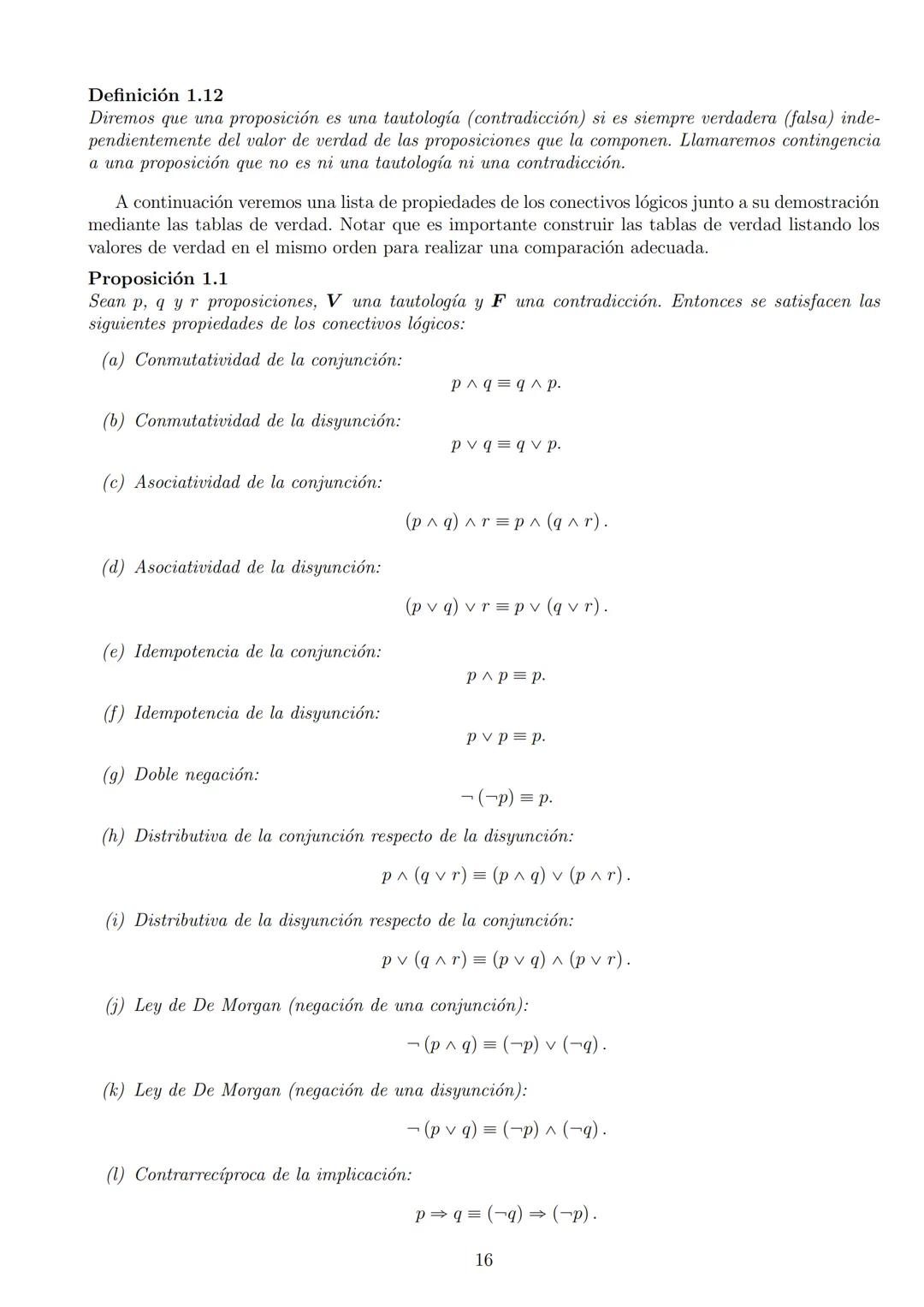 # ÁLGEBRA I
24 de febrero de 2025
1 Índice
1. LÓGICA Y CONJUNTOS
1.1. Proposiciones
1.2. Conectivos lógicos
1.2.1. Negación.
1.2.2. Conju
