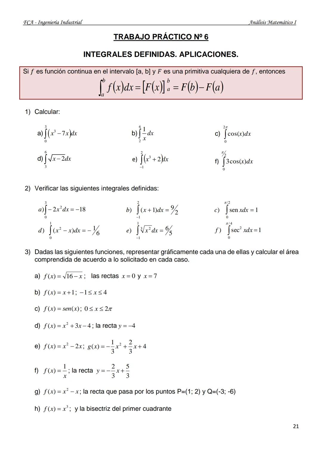 U
UNIVERSIDAD NACIONAL
DEL NORDESTE
Facultad de Ciencias Agraria.
GUÍA DE TRABAJOS PRÁCTICOS
ANÁLISIS MATEMÁTICO I
Ingeniería Industrial