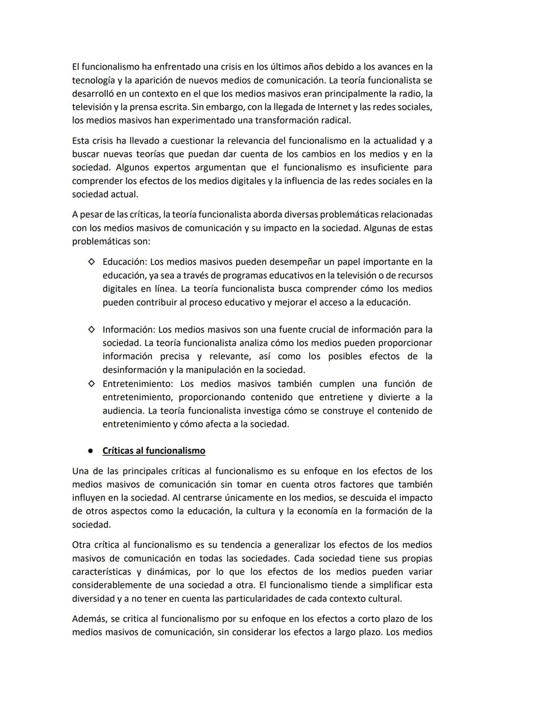 Funcionalismo
Corriente de pensamiento que busca entender a la sociedad como un sistema de partes
interrelacionadas, teniendo cada una de es