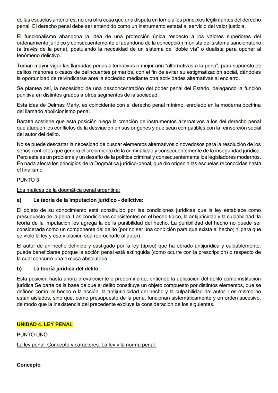 UNIDAD 1. INTRODUCCIÓN
PUNTO 1
Derecho Penal: Denominación. Definición y contenido. Caracteres. El Derecho Penal como parte del
ordenamiento
