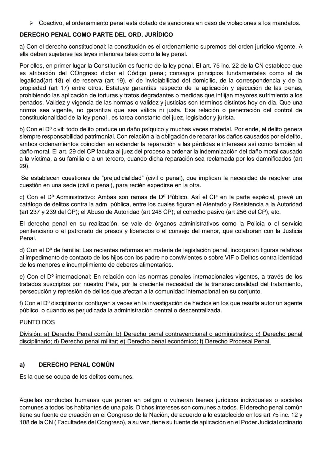 UNIDAD 1. INTRODUCCIÓN
PUNTO 1
Derecho Penal: Denominación. Definición y contenido. Caracteres. El Derecho Penal como parte del
ordenamiento