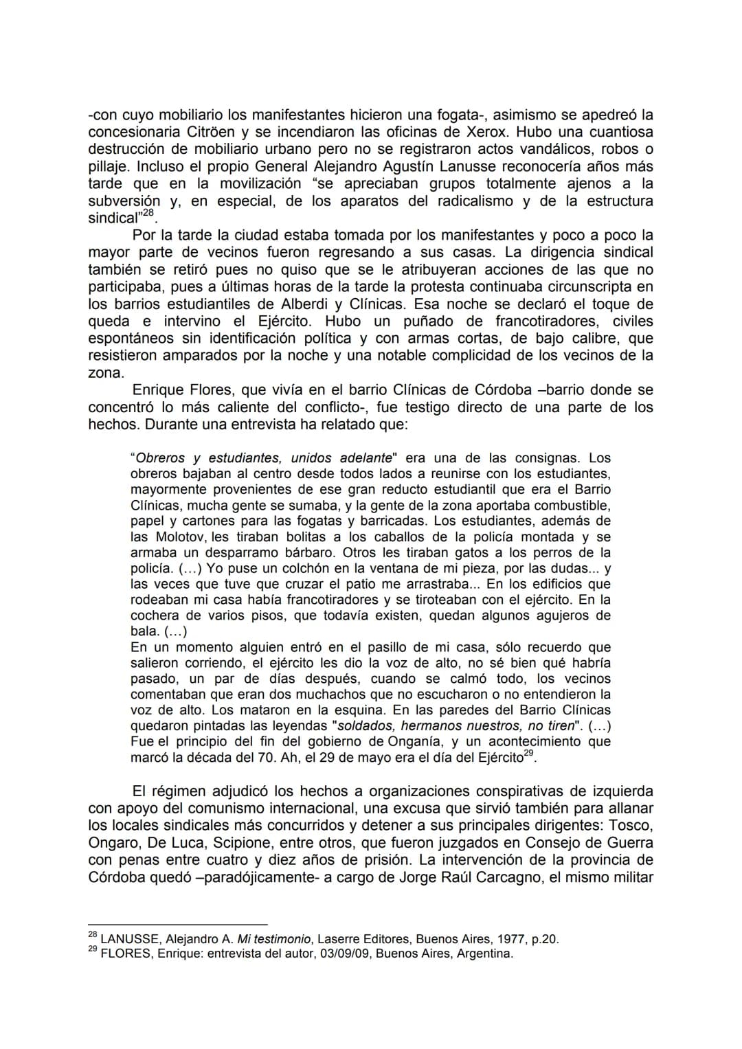 CORDOBAZO: ESTUDIANTES UNIVERSITARIOS Y OBREROS
UNIDOS CONTRA LA DICTADURA.
1966-1969.
THE CORDOBAZO: UNIVERSITY STUDENT AND WORKERS
JOINED