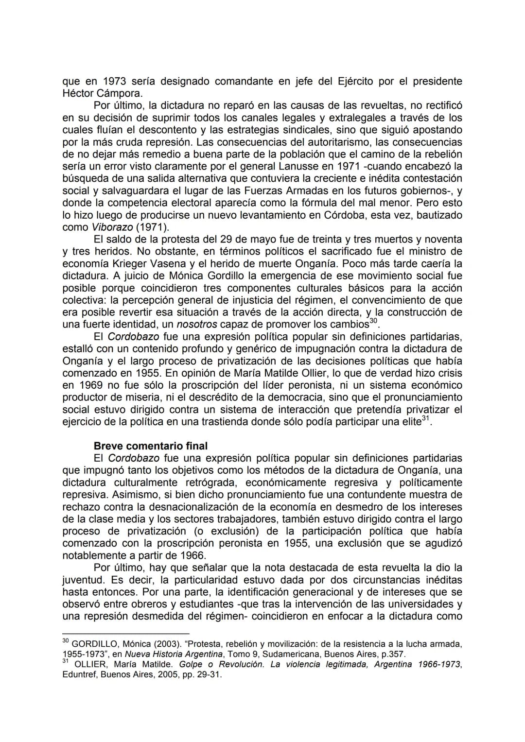 CORDOBAZO: ESTUDIANTES UNIVERSITARIOS Y OBREROS
UNIDOS CONTRA LA DICTADURA.
1966-1969.
THE CORDOBAZO: UNIVERSITY STUDENT AND WORKERS
JOINED