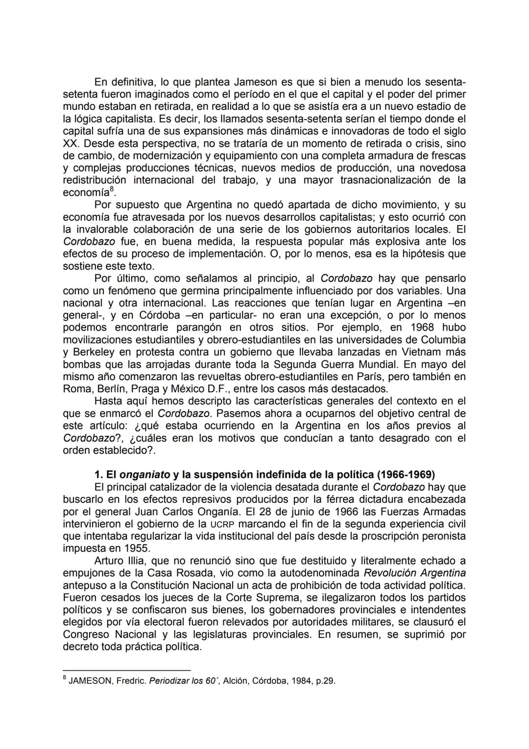 CORDOBAZO: ESTUDIANTES UNIVERSITARIOS Y OBREROS
UNIDOS CONTRA LA DICTADURA.
1966-1969.
THE CORDOBAZO: UNIVERSITY STUDENT AND WORKERS
JOINED