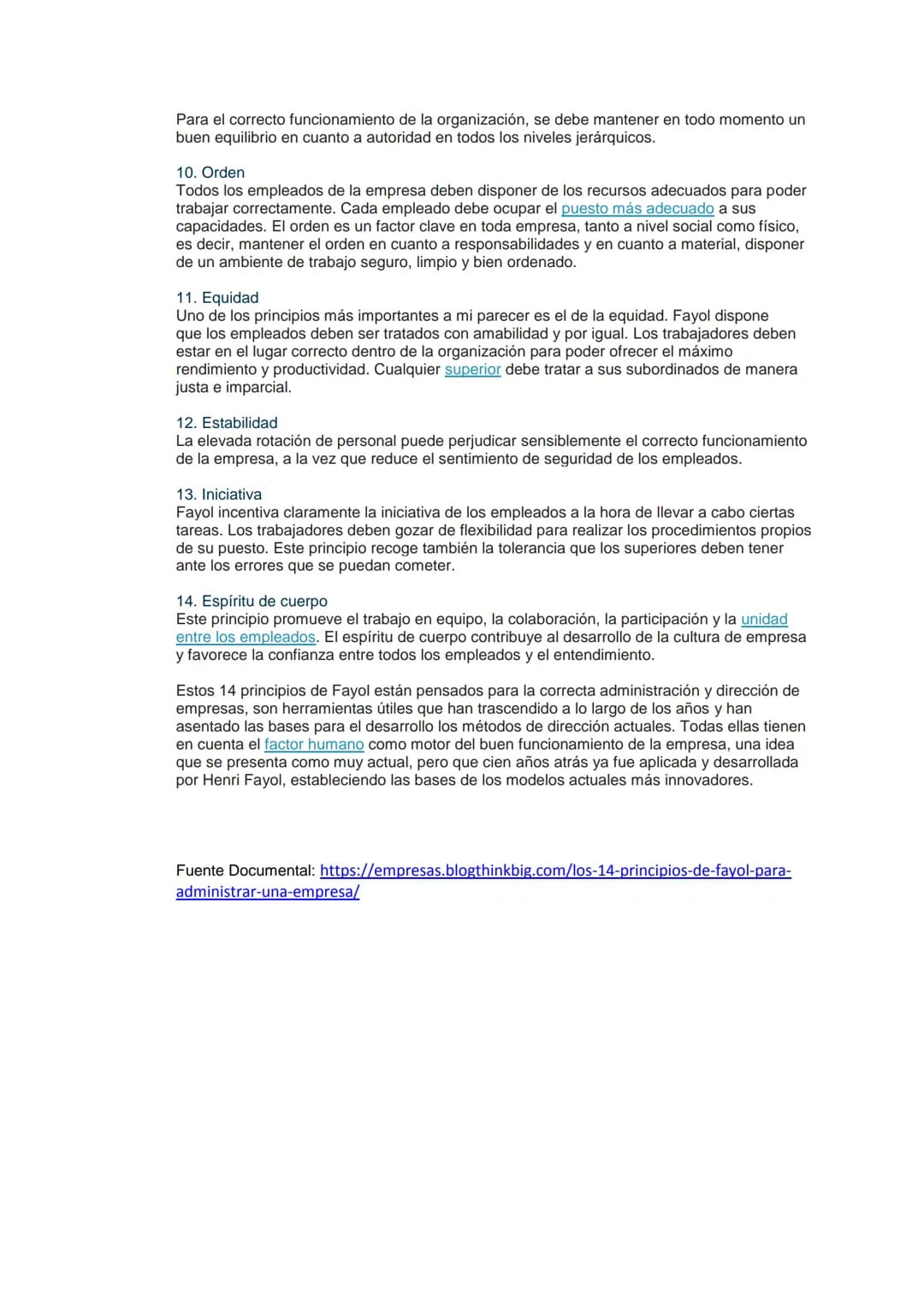 Los 14 principios de gestión de Henri Fayol
1. División del trabajo
Todos los empleados de la empresa tienen distintas habilidades y en func