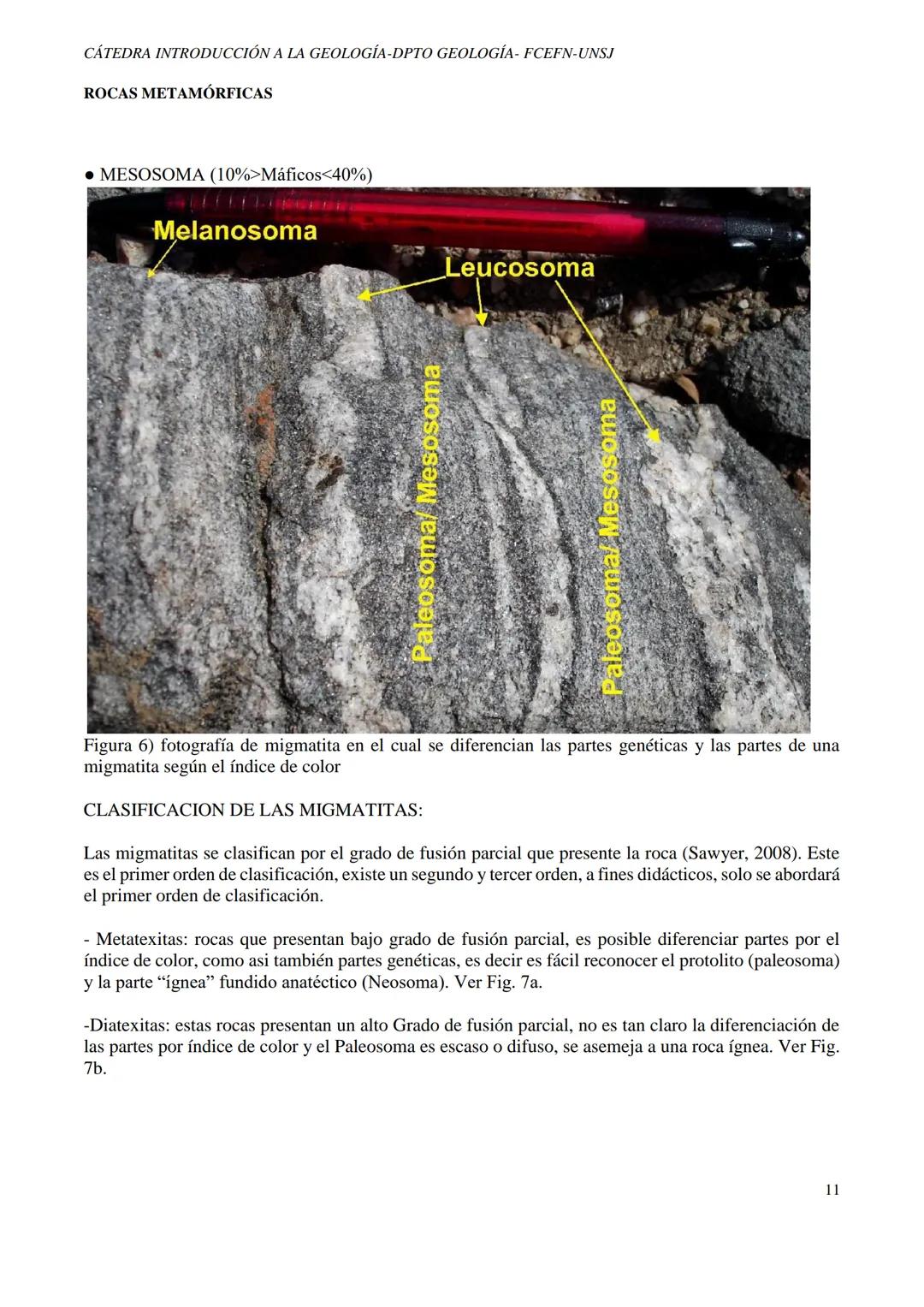 # CÁTEDRA INTRODUCCIÓN A LA GEOLOGÍA-DPTO GEOLOGÍA - FCEFN-UNSJ
# ROCAS METAMÓRFICAS
# ROCAS METAMÓRFICAS
## 1. DEFINICIÓN:
Es la transf