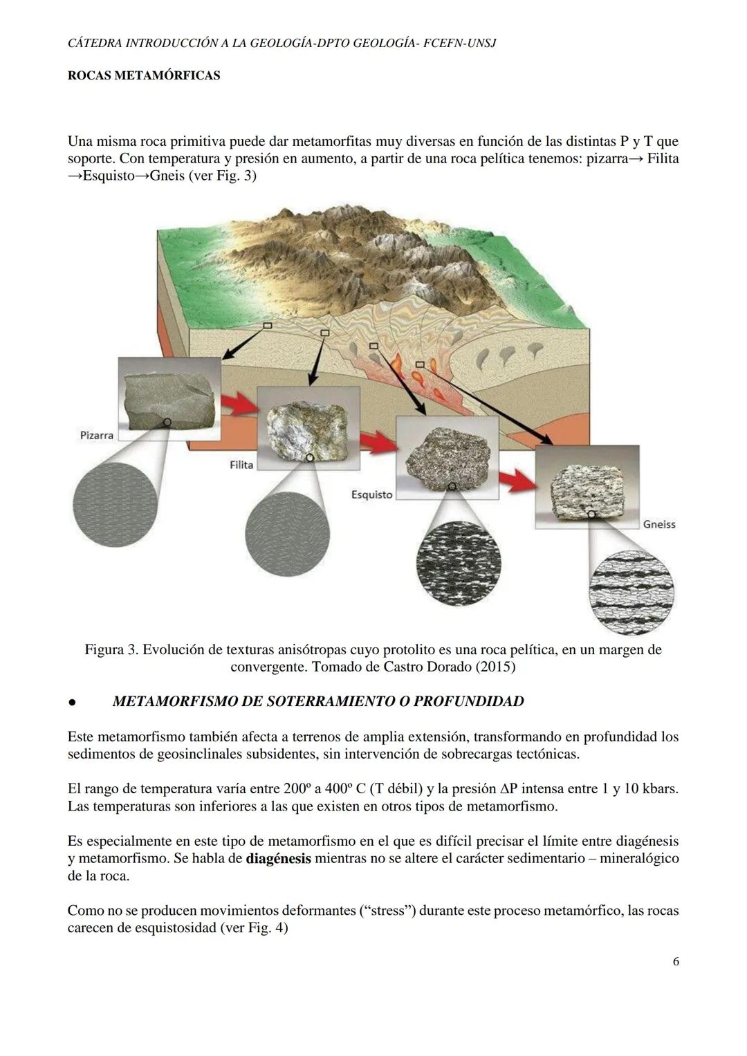 # CÁTEDRA INTRODUCCIÓN A LA GEOLOGÍA-DPTO GEOLOGÍA - FCEFN-UNSJ
# ROCAS METAMÓRFICAS
# ROCAS METAMÓRFICAS
## 1. DEFINICIÓN:
Es la transf