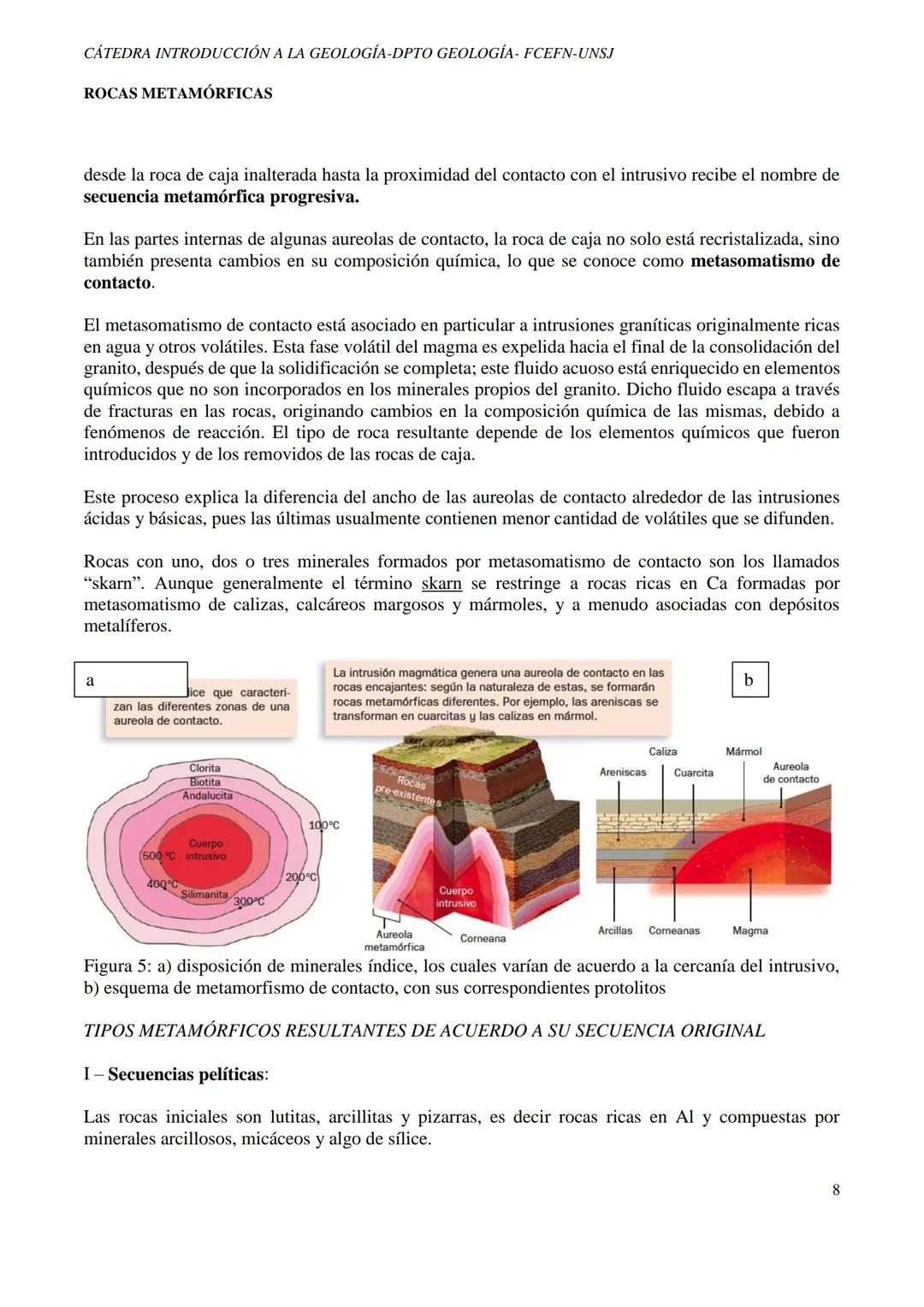 # CÁTEDRA INTRODUCCIÓN A LA GEOLOGÍA-DPTO GEOLOGÍA - FCEFN-UNSJ
# ROCAS METAMÓRFICAS
# ROCAS METAMÓRFICAS
## 1. DEFINICIÓN:
Es la transf