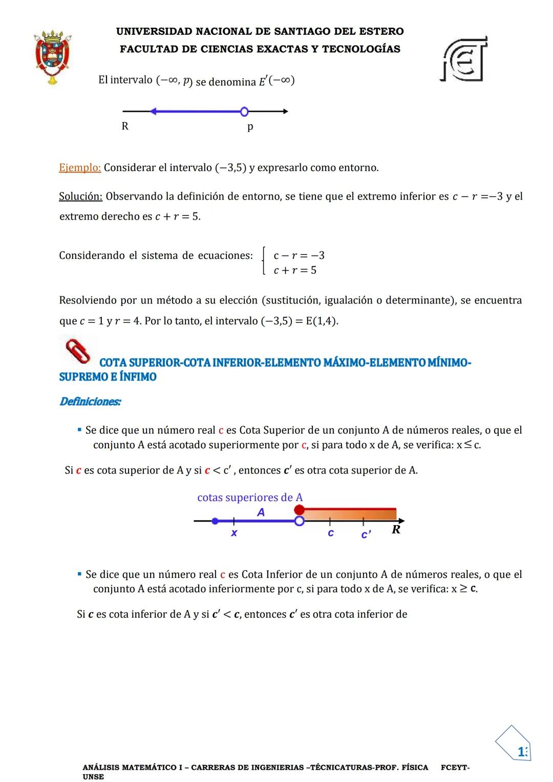 UNIVERSIDAD NACIONAL DE SANTIAGO DEL ESTERO
FACULTAD DE CIENCIAS EXACTAS Y TECNOLOGÍAS
DEPARTAMENTO ACADÉMICO DE MATEMÁTICA
ANÁLISIS MATEMÁT