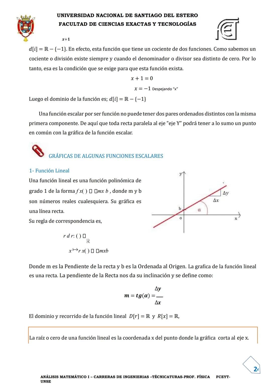 UNIVERSIDAD NACIONAL DE SANTIAGO DEL ESTERO
FACULTAD DE CIENCIAS EXACTAS Y TECNOLOGÍAS
DEPARTAMENTO ACADÉMICO DE MATEMÁTICA
ANÁLISIS MATEMÁT