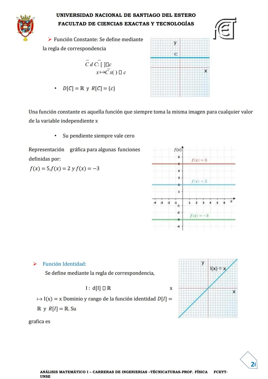 UNIVERSIDAD NACIONAL DE SANTIAGO DEL ESTERO
FACULTAD DE CIENCIAS EXACTAS Y TECNOLOGÍAS
DEPARTAMENTO ACADÉMICO DE MATEMÁTICA
ANÁLISIS MATEMÁT