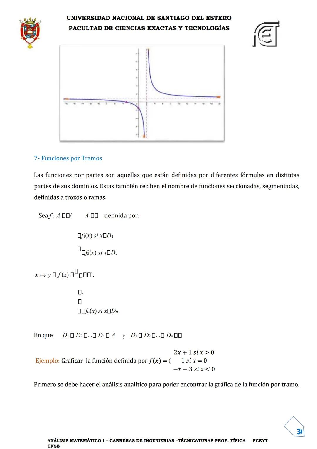 UNIVERSIDAD NACIONAL DE SANTIAGO DEL ESTERO
FACULTAD DE CIENCIAS EXACTAS Y TECNOLOGÍAS
DEPARTAMENTO ACADÉMICO DE MATEMÁTICA
ANÁLISIS MATEMÁT