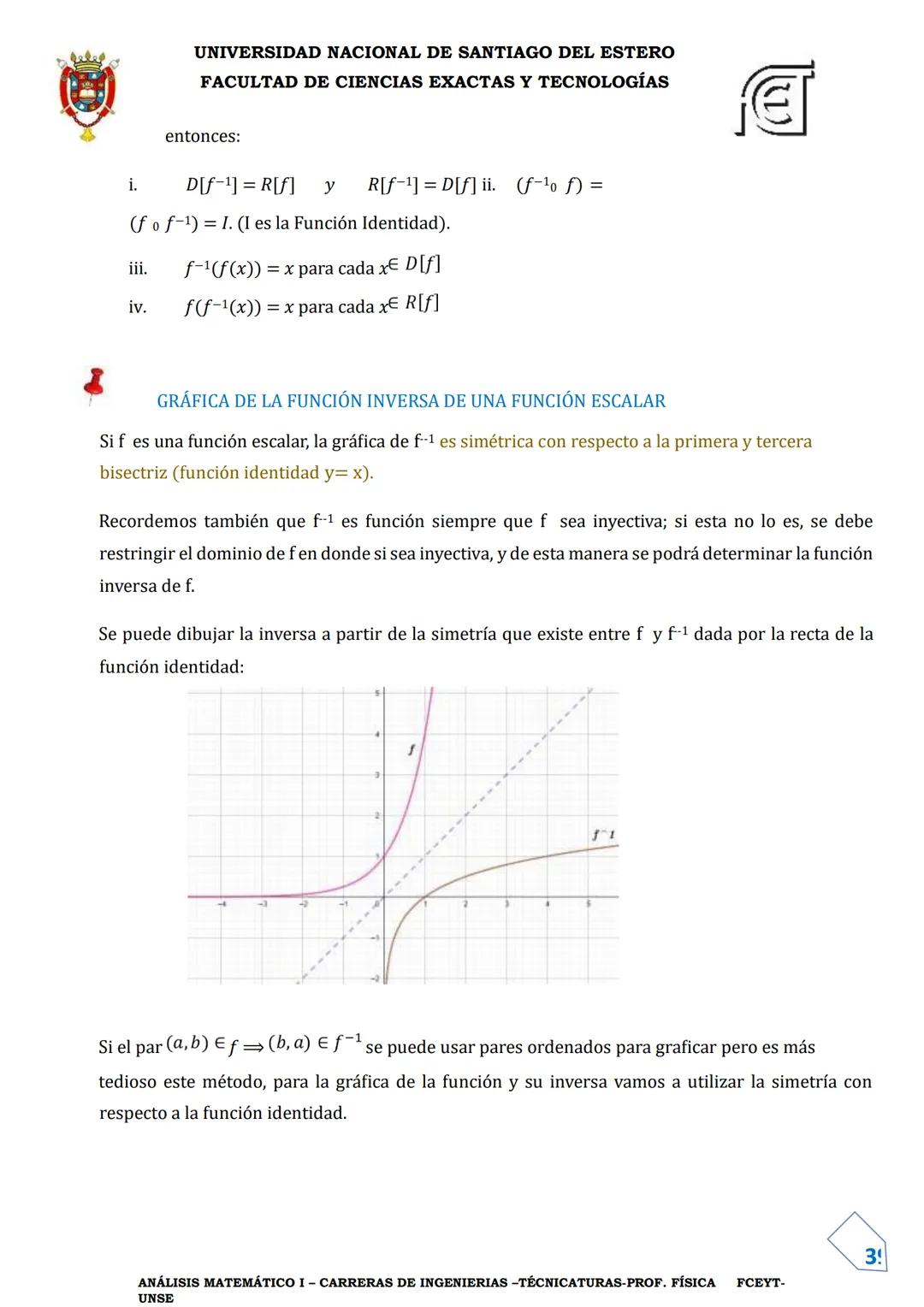 UNIVERSIDAD NACIONAL DE SANTIAGO DEL ESTERO
FACULTAD DE CIENCIAS EXACTAS Y TECNOLOGÍAS
DEPARTAMENTO ACADÉMICO DE MATEMÁTICA
ANÁLISIS MATEMÁT