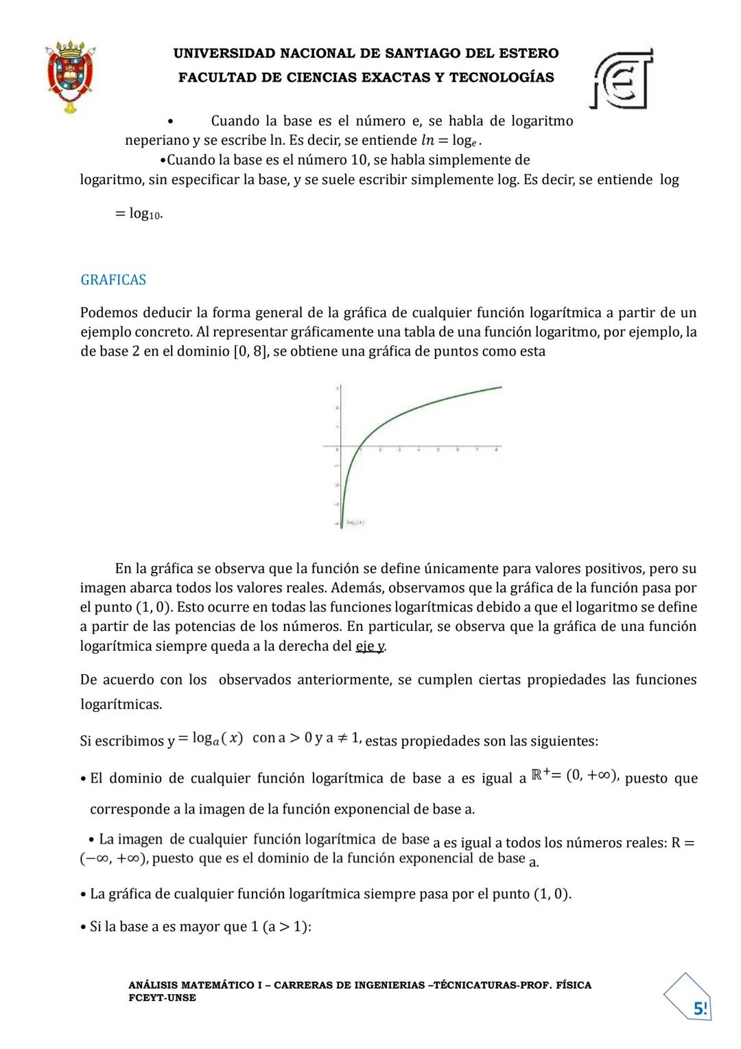 UNIVERSIDAD NACIONAL DE SANTIAGO DEL ESTERO
FACULTAD DE CIENCIAS EXACTAS Y TECNOLOGÍAS
DEPARTAMENTO ACADÉMICO DE MATEMÁTICA
ANÁLISIS MATEMÁT