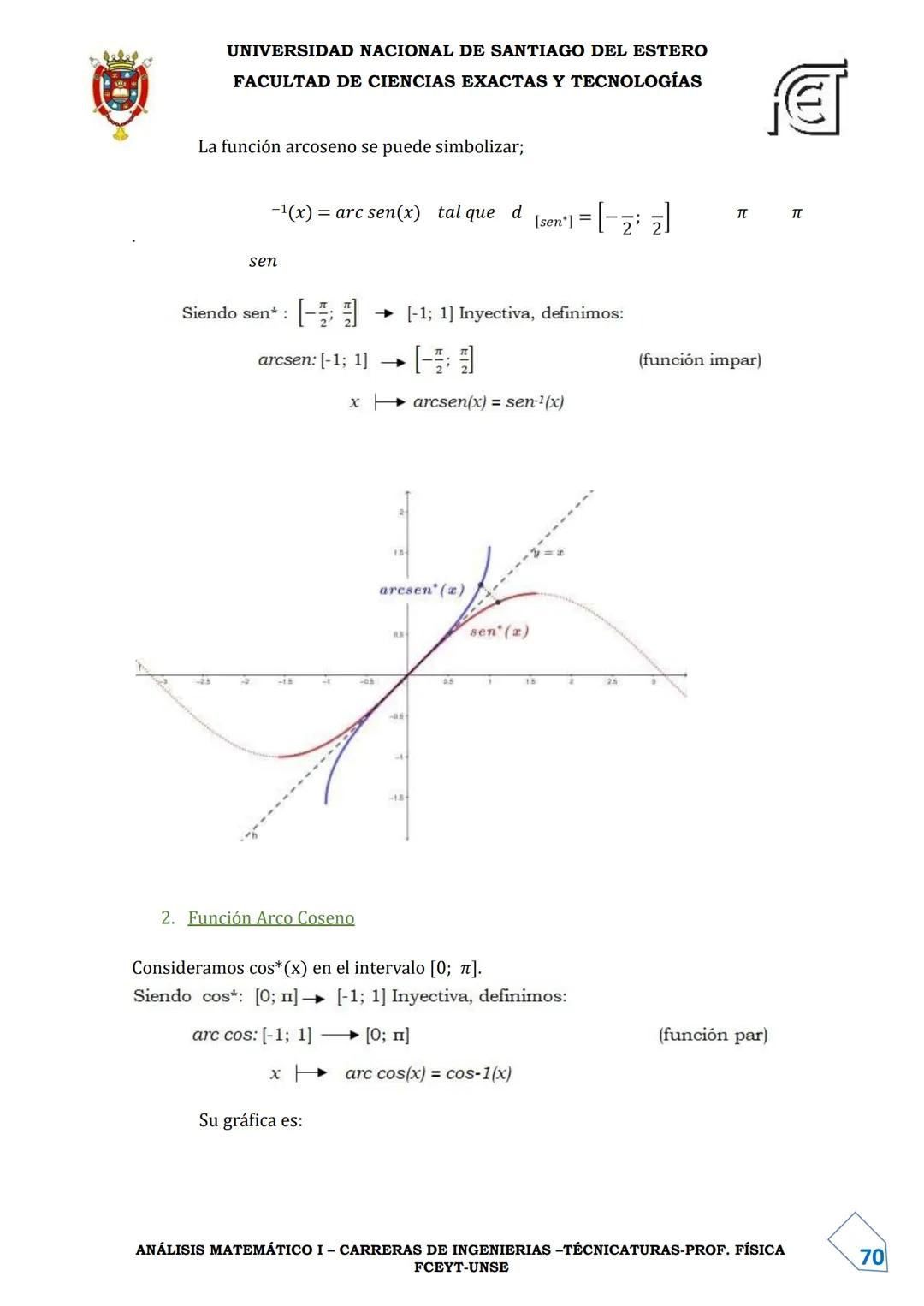 UNIVERSIDAD NACIONAL DE SANTIAGO DEL ESTERO
FACULTAD DE CIENCIAS EXACTAS Y TECNOLOGÍAS
DEPARTAMENTO ACADÉMICO DE MATEMÁTICA
ANÁLISIS MATEMÁT