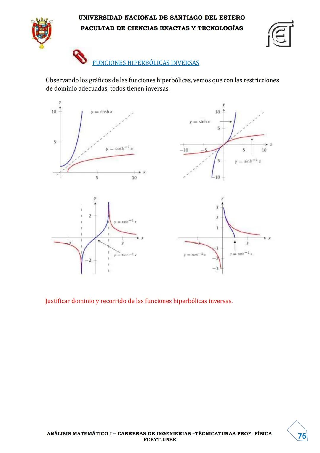 UNIVERSIDAD NACIONAL DE SANTIAGO DEL ESTERO
FACULTAD DE CIENCIAS EXACTAS Y TECNOLOGÍAS
DEPARTAMENTO ACADÉMICO DE MATEMÁTICA
ANÁLISIS MATEMÁT