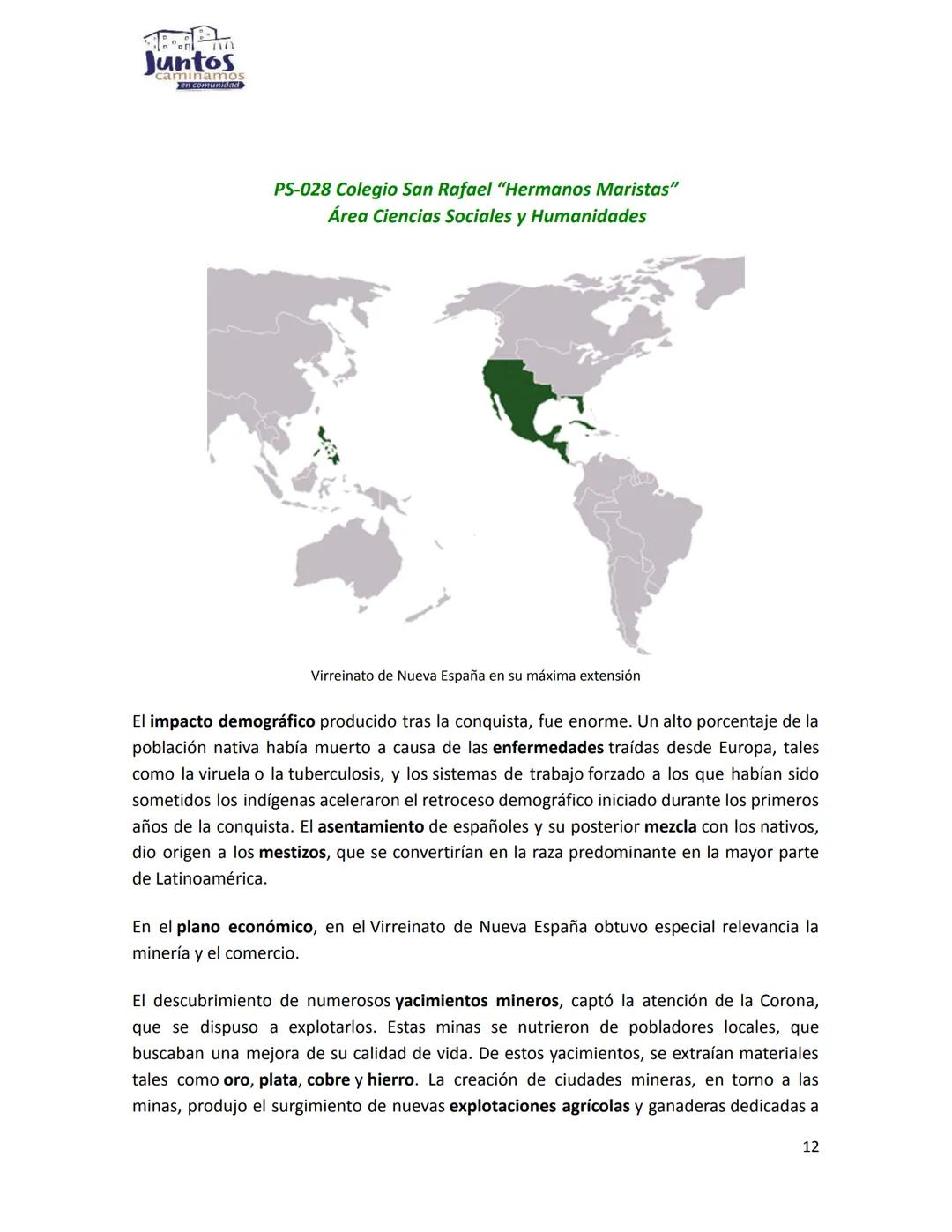 Juntos
minamos
en.comunidad
PS-028 Colegio San Rafael "Hermanos Maristas"
Área Ciencias Sociales y Humanidades
COLONIZACIÓN DE LA AMÉRICA ES