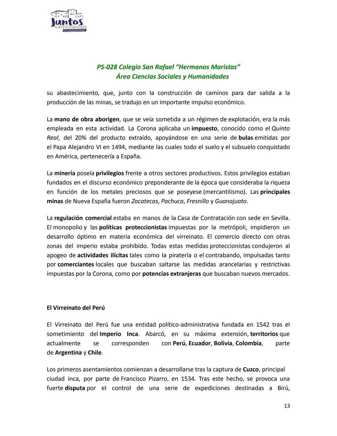 Juntos
minamos
en.comunidad
PS-028 Colegio San Rafael "Hermanos Maristas"
Área Ciencias Sociales y Humanidades
COLONIZACIÓN DE LA AMÉRICA ES