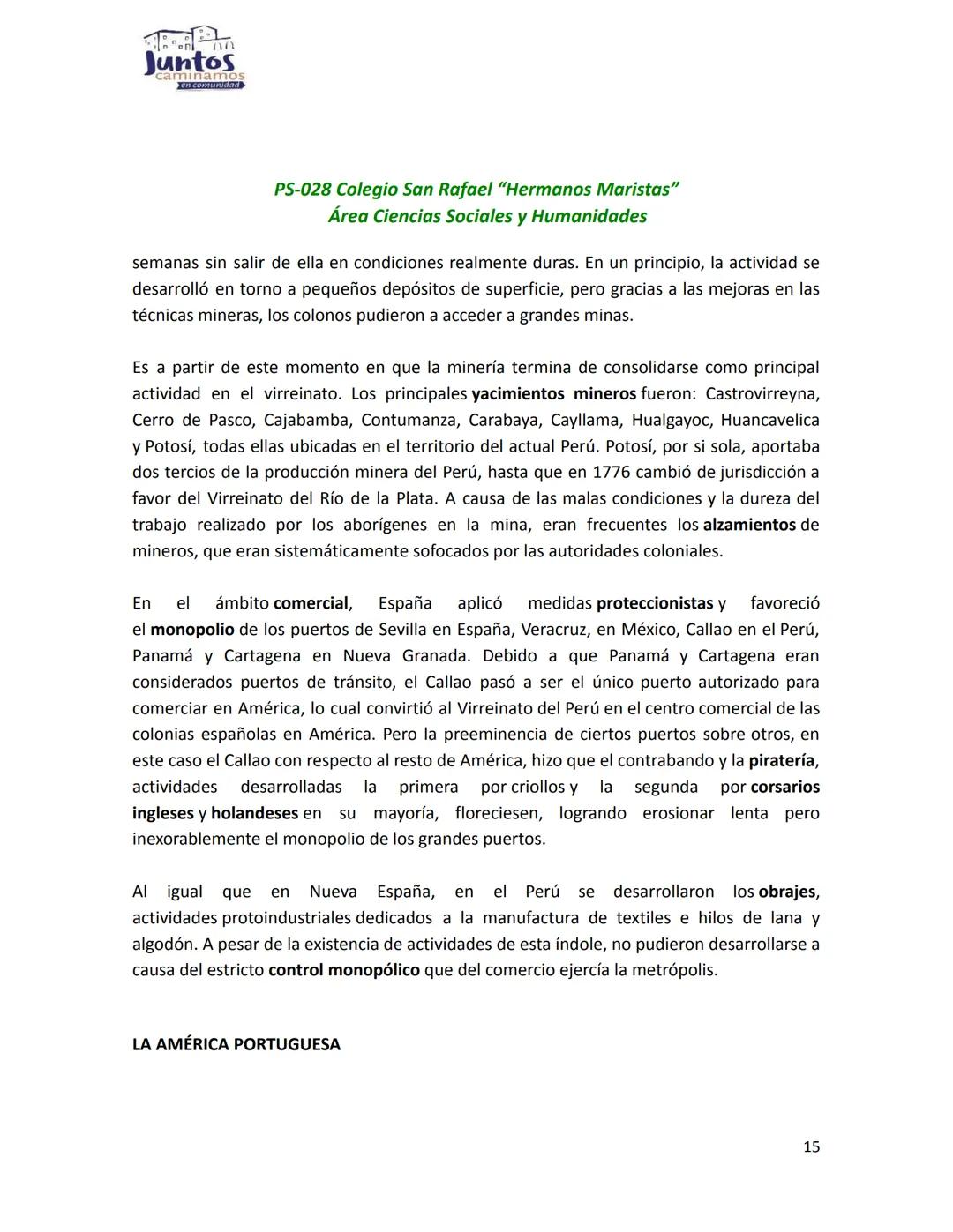 Juntos
minamos
en.comunidad
PS-028 Colegio San Rafael "Hermanos Maristas"
Área Ciencias Sociales y Humanidades
COLONIZACIÓN DE LA AMÉRICA ES