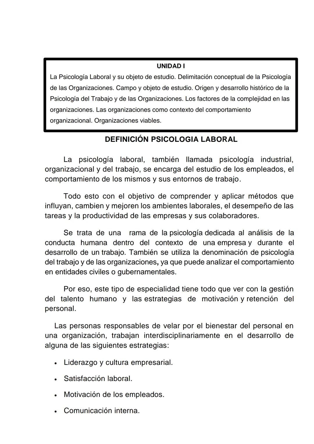 INSTITUTO SAN ANDRES N°8225
Instituto
San Andrés
TECNICATURA EN HIGIENE Y
SEGURIDAD EN EL TRABAJO
PSICOLOGIA
LABORAL
2.025 # PROGRAMA I. INT