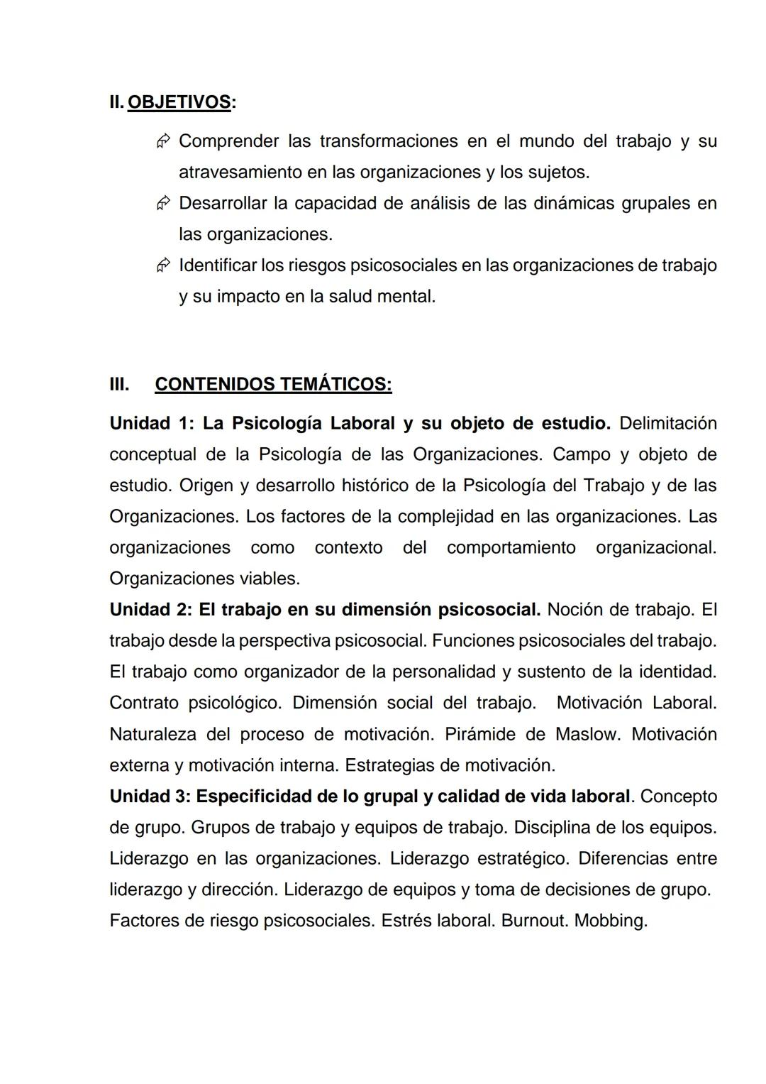 INSTITUTO SAN ANDRES N°8225
Instituto
San Andrés
TECNICATURA EN HIGIENE Y
SEGURIDAD EN EL TRABAJO
PSICOLOGIA
LABORAL
2.025 # PROGRAMA I. INT