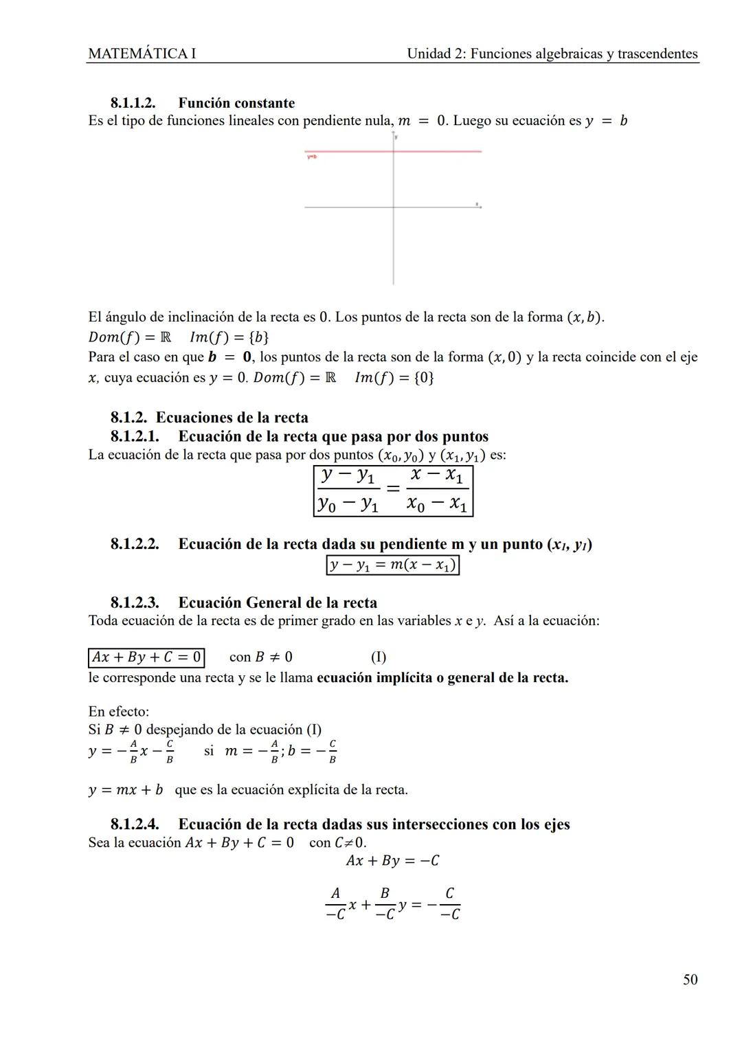 MATEMÁTICA I
Unidad 2: Funciones algebraicas y trascendentes
UNIDAD 2: FUNCIONES ALGEBRAICAS Y TRASCENDENTES
1. Introducción
CONCEPTOS TEÓRI