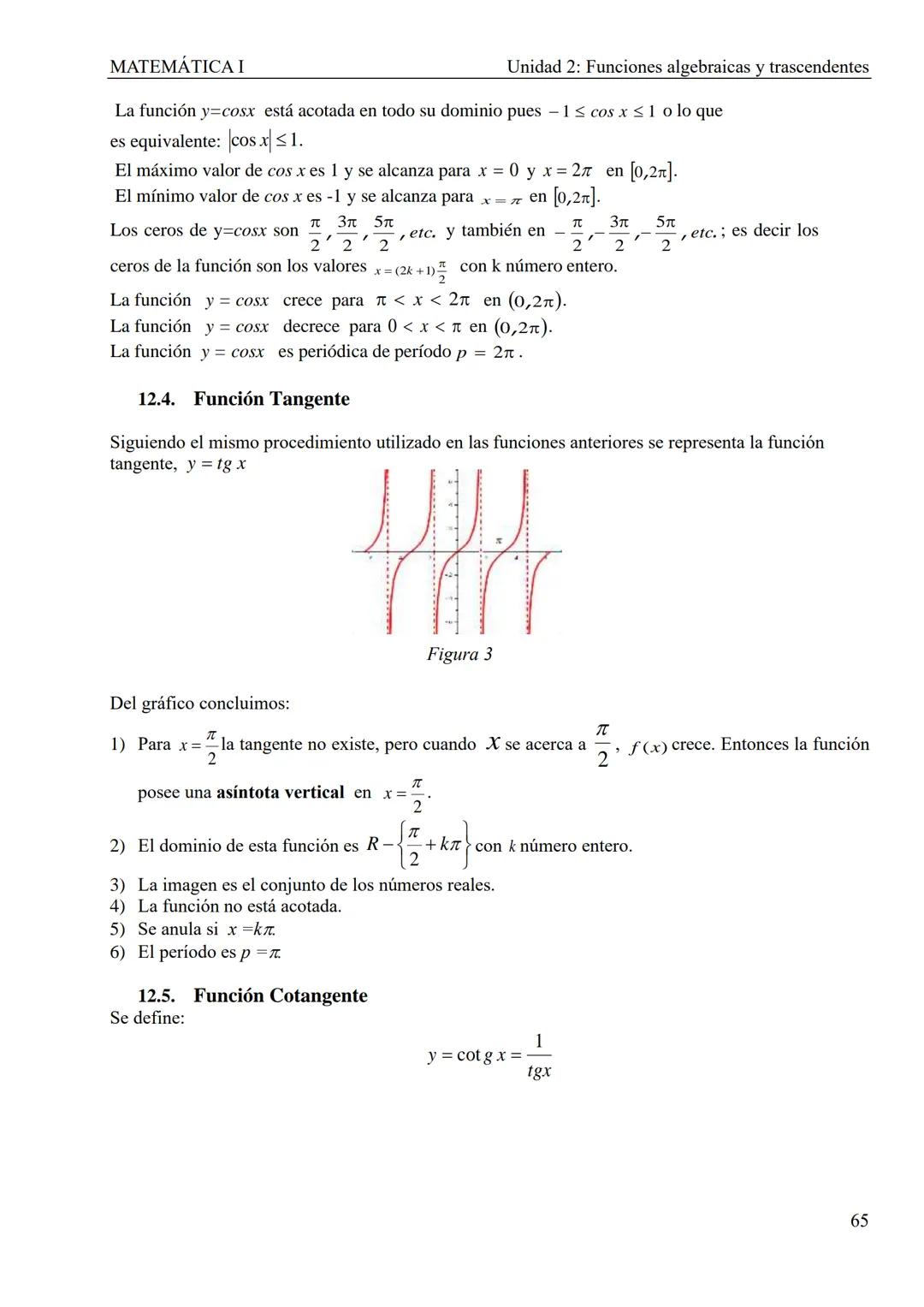 MATEMÁTICA I
Unidad 2: Funciones algebraicas y trascendentes
UNIDAD 2: FUNCIONES ALGEBRAICAS Y TRASCENDENTES
1. Introducción
CONCEPTOS TEÓRI