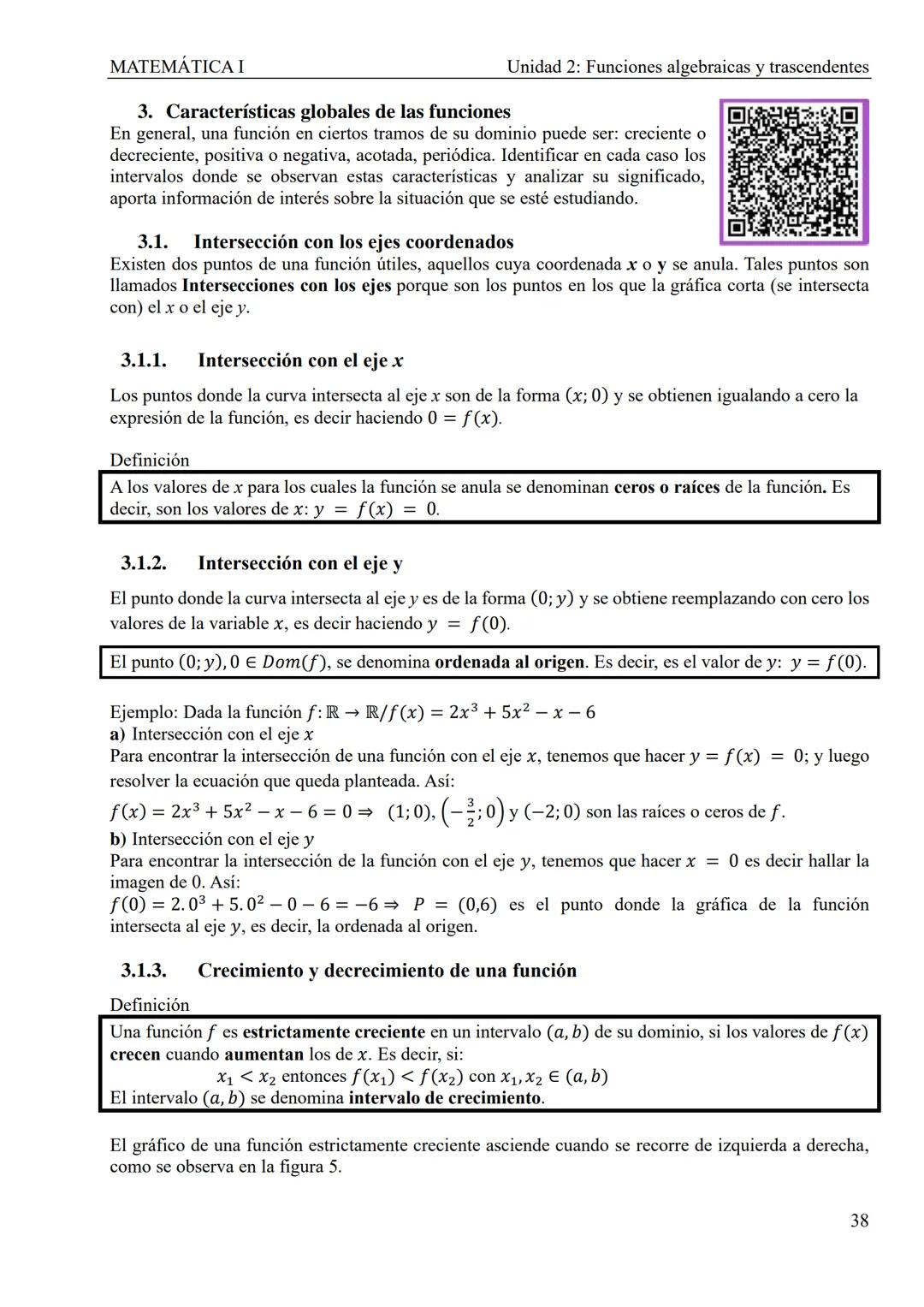 MATEMÁTICA I
Unidad 2: Funciones algebraicas y trascendentes
UNIDAD 2: FUNCIONES ALGEBRAICAS Y TRASCENDENTES
1. Introducción
CONCEPTOS TEÓRI