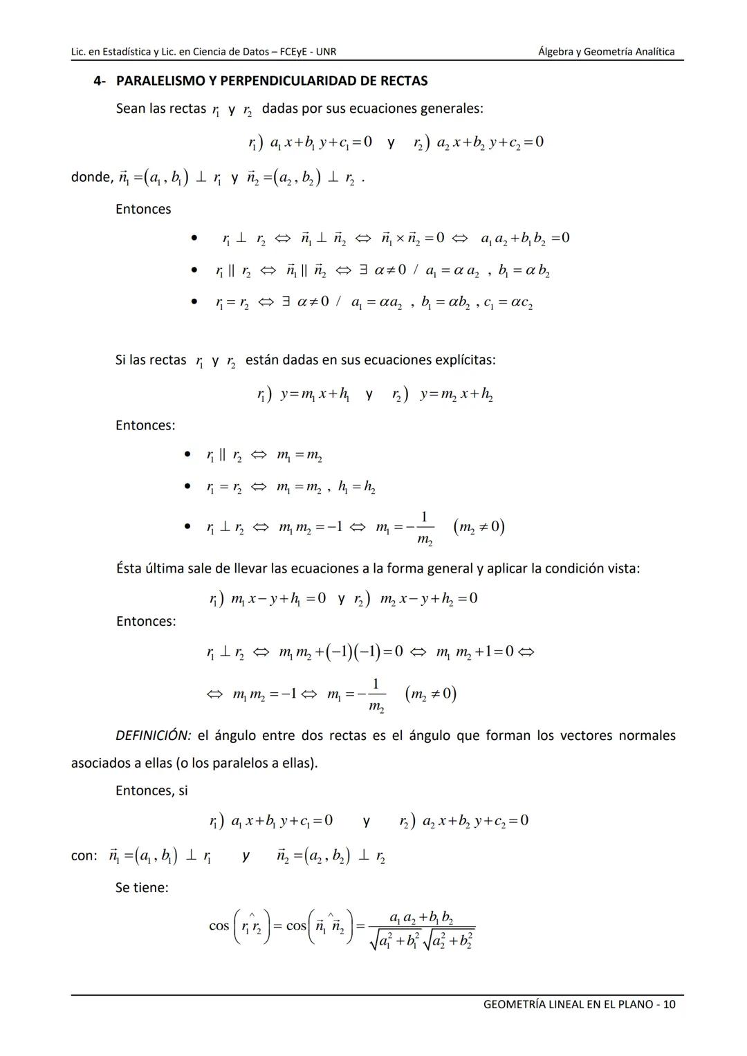 --- OCR Start ---
NACIONAL
Universidad Nacional de Rosario
ERSIDAD NARE HOM DE Facultad de Ciencias Económicas y Estadística
GEOMETRÍA LINEA