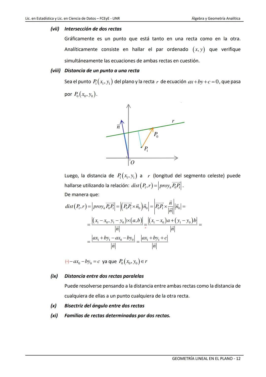 --- OCR Start ---
NACIONAL
Universidad Nacional de Rosario
ERSIDAD NARE HOM DE Facultad de Ciencias Económicas y Estadística
GEOMETRÍA LINEA