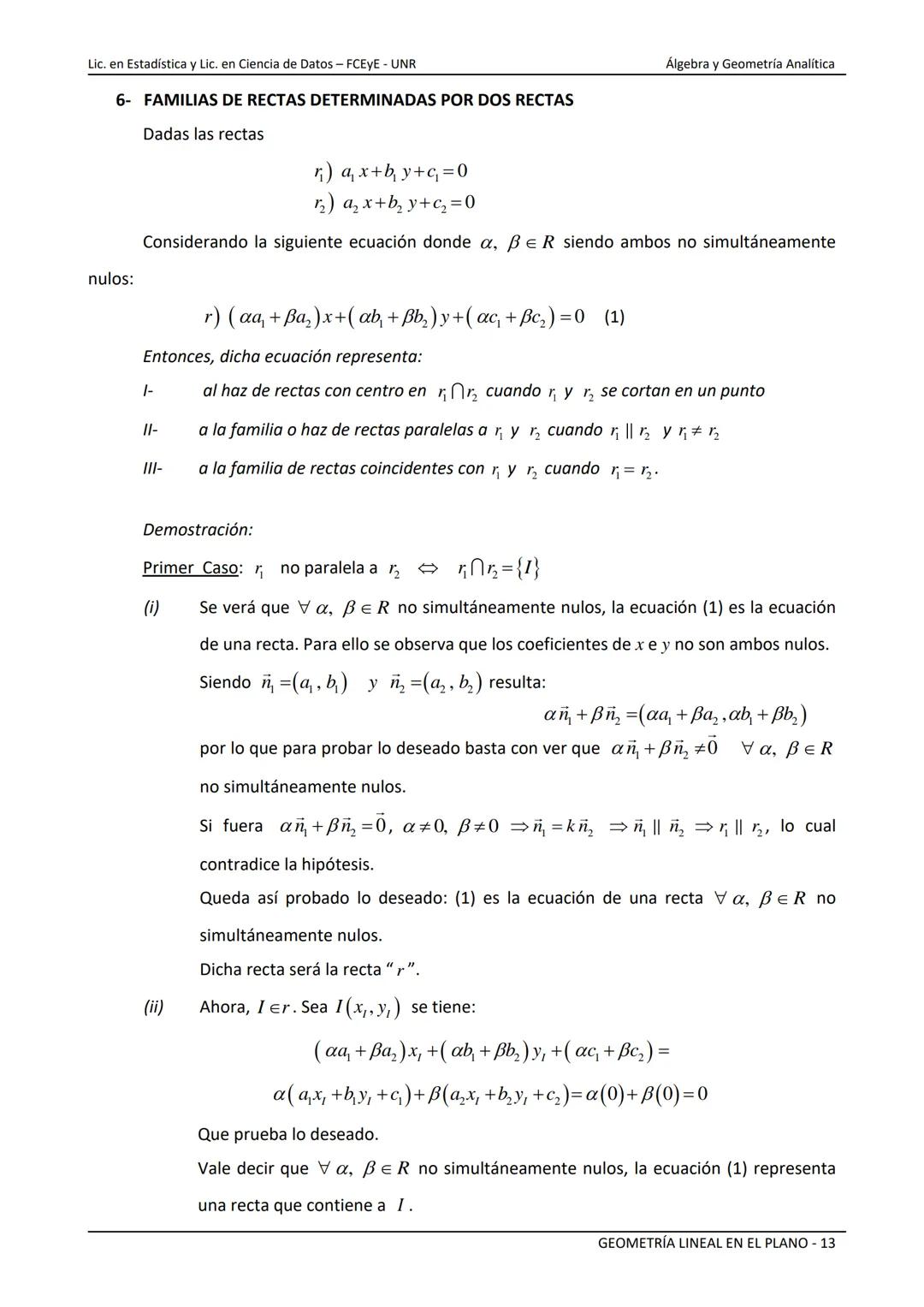 --- OCR Start ---
NACIONAL
Universidad Nacional de Rosario
ERSIDAD NARE HOM DE Facultad de Ciencias Económicas y Estadística
GEOMETRÍA LINEA